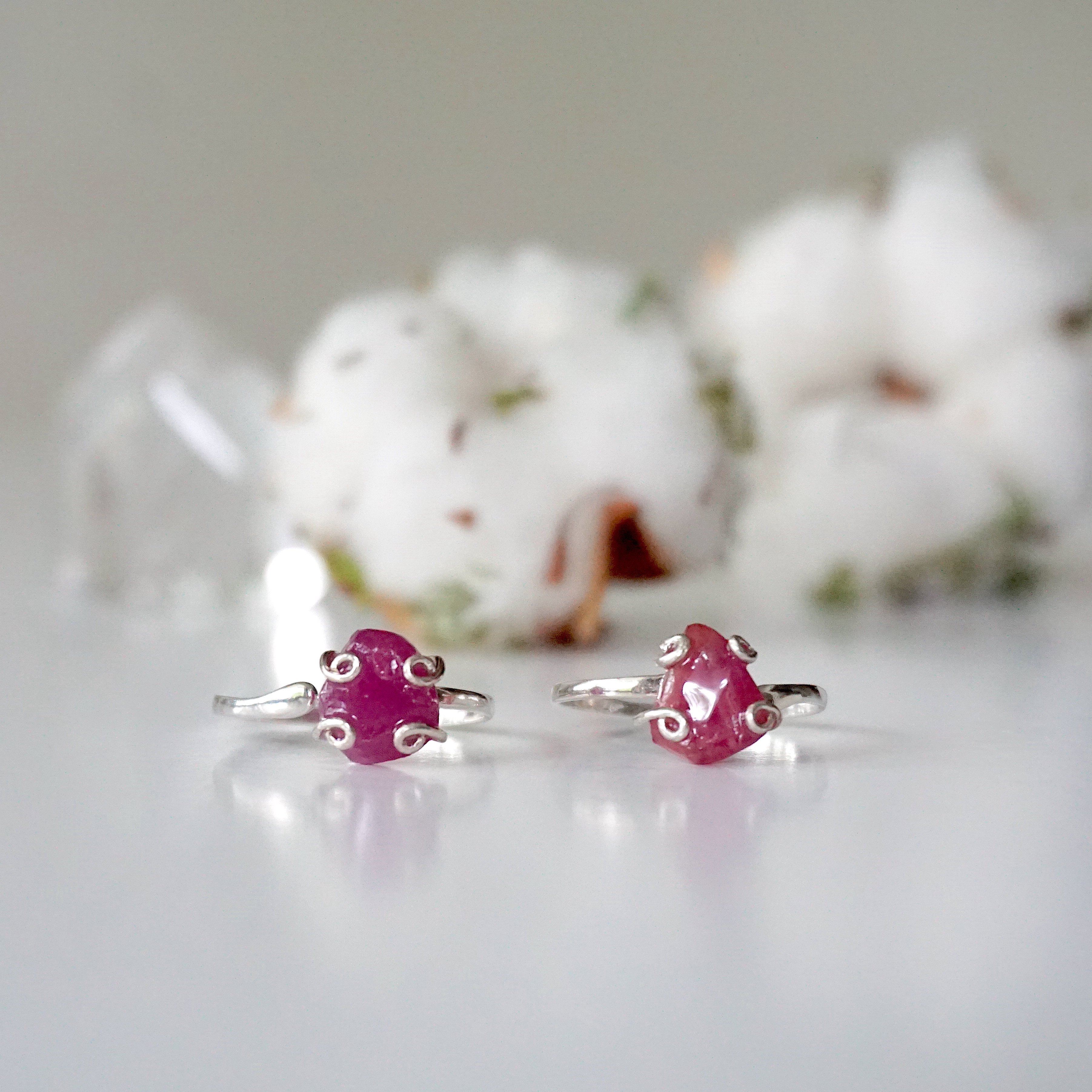 Natural Pink Ruby Ring for Women - Sterling Silver 925 Elegant Jewelry Gift for Birthday, Anniversary & Valentine's Day | Perfect for Evening Parties, Date Nights & Special Occasions