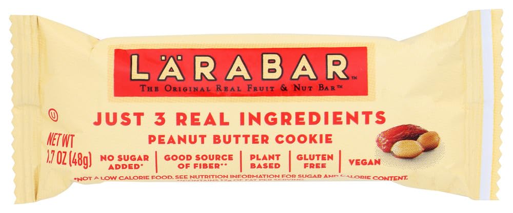 LaraBar Peanut Butter Cookie Protein Bars - Bulk Pack of 96 (1.7oz Each) - 16 Case - Healthy Snacks for Hiking, Travel & On-the-Go Nutrition