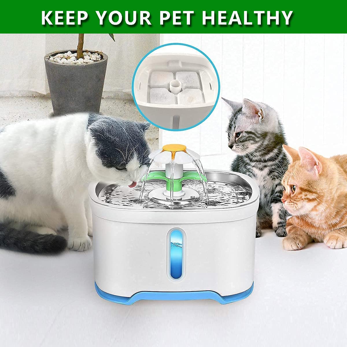 Premium 12-Pack Cat Water Fountain Replacement Filters - Triple Filtration System for 84oz/2.5L Automatic Pet Water Dispensers - Compatible with Dog Drinking Fountains - Ideal for Multi-Pet Homes & Busy Pet Owners