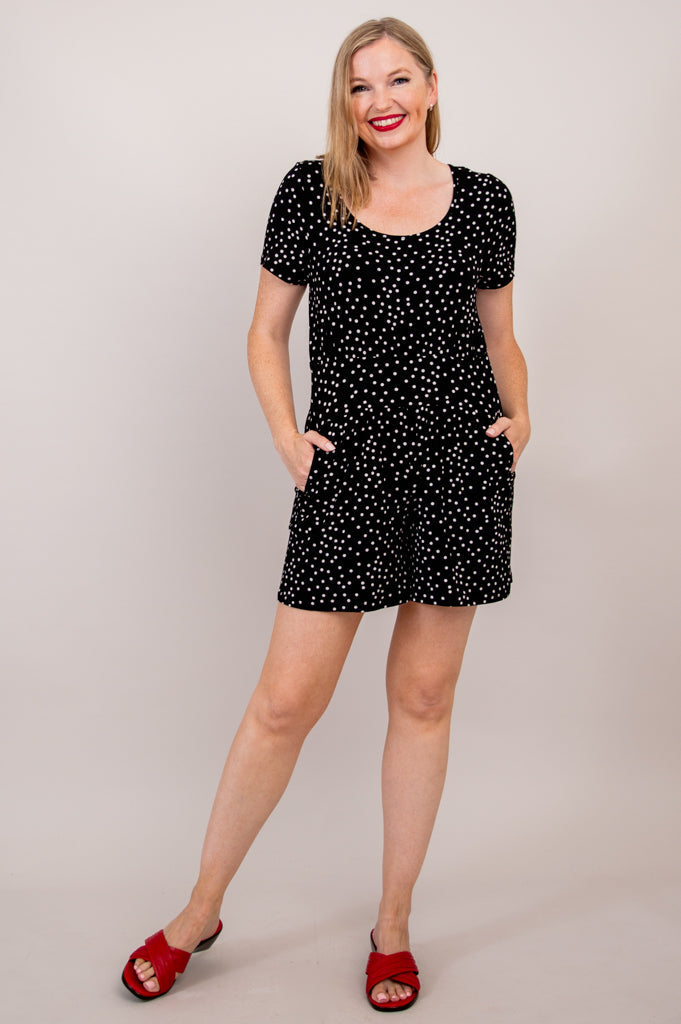 Jolin Romper for Women - Stylish Polka Dot Bamboo Fabric Jumpsuit - Perfect for Summer Outings, Beach Vacations & Casual Wear