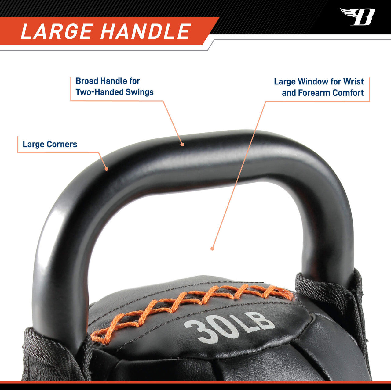 30lb Soft Kettlebell - Bionic Body Adjustable Weight for Home Gym, Strength Training & CrossFit | BBKB 30 | Perfect for Indoor Workouts, HIIT & Functional Fitness