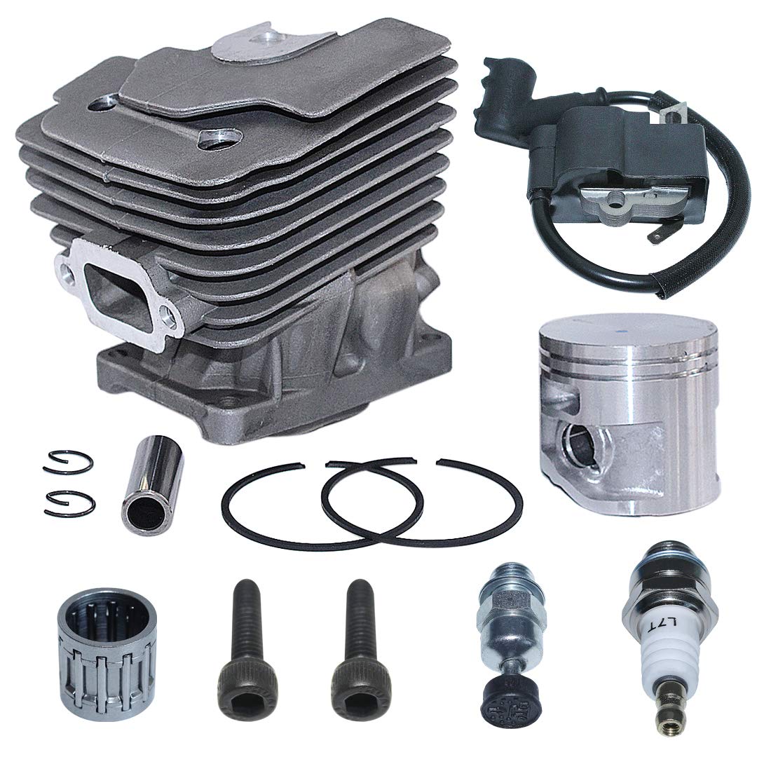AUMEL 47mm Cylinder Piston Ignition Coil Kit Compatible with Stihl MS362 MS362C Chainsaw 1140 020 1200 - Replacement Part for Chainsaw Repair & Maintenance