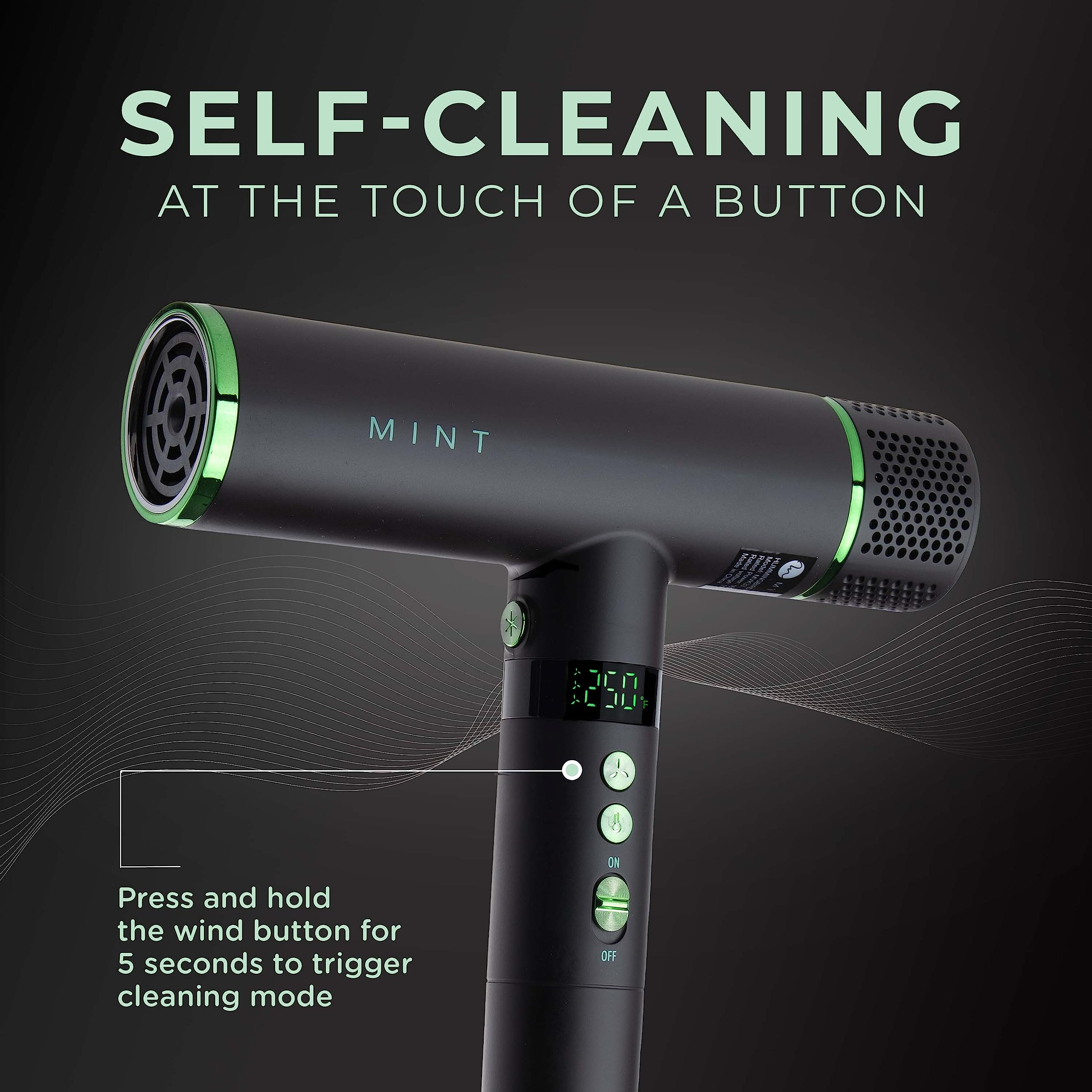 MINT Hummingbird Smart Professional Hair Dryer with Diffuser - Lightweight Blow Dryer with Brushless Motor | High Speed Ionic Hair Dryer with Ultra Quiet BLDC Motor - Perfect for Home, Salon & Travel Use