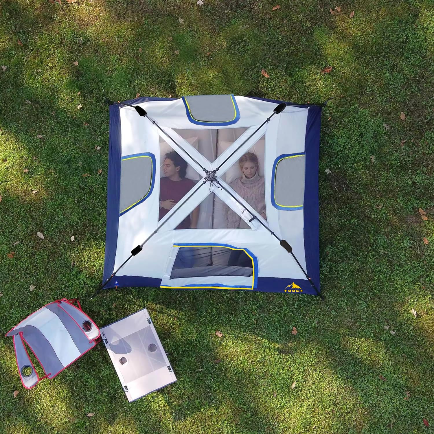 3/4/6 Person Instant Setup Camping Tent - Waterproof & Weatherproof Family Cabin Tent with Rainfly, Quick Pop Up in 60 Seconds & Upgraded Ventilation - Perfect for Backpacking, Hiking, and Outdoor Adventures