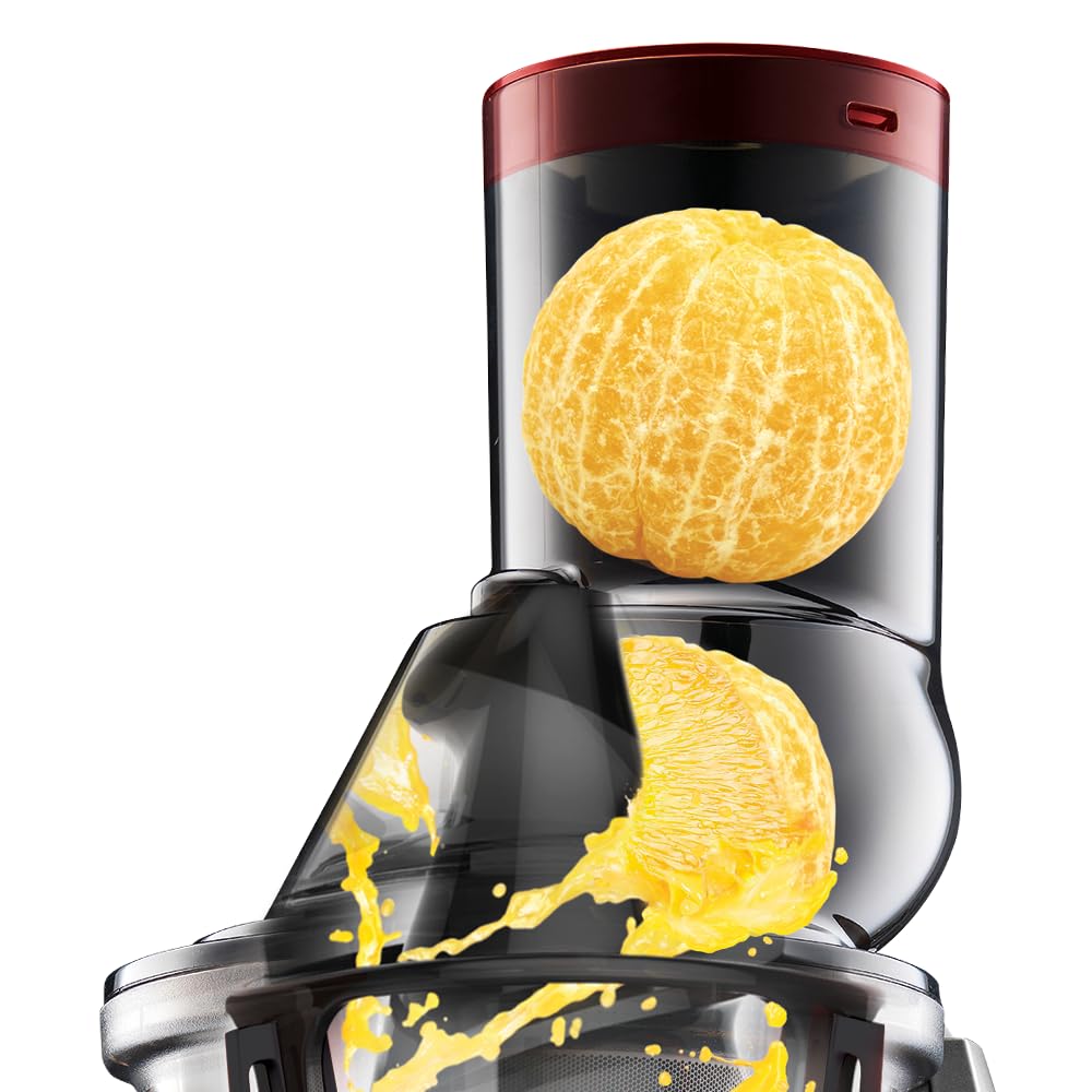 KUVINGS JSG-721R Whole Slow Juicer - Premium Cold Press Juicer Machine for Fruits & Vegetables (Red) | Quiet Operation, Easy to Clean | Perfect for Healthy Juicing at Home, Gym & Office
