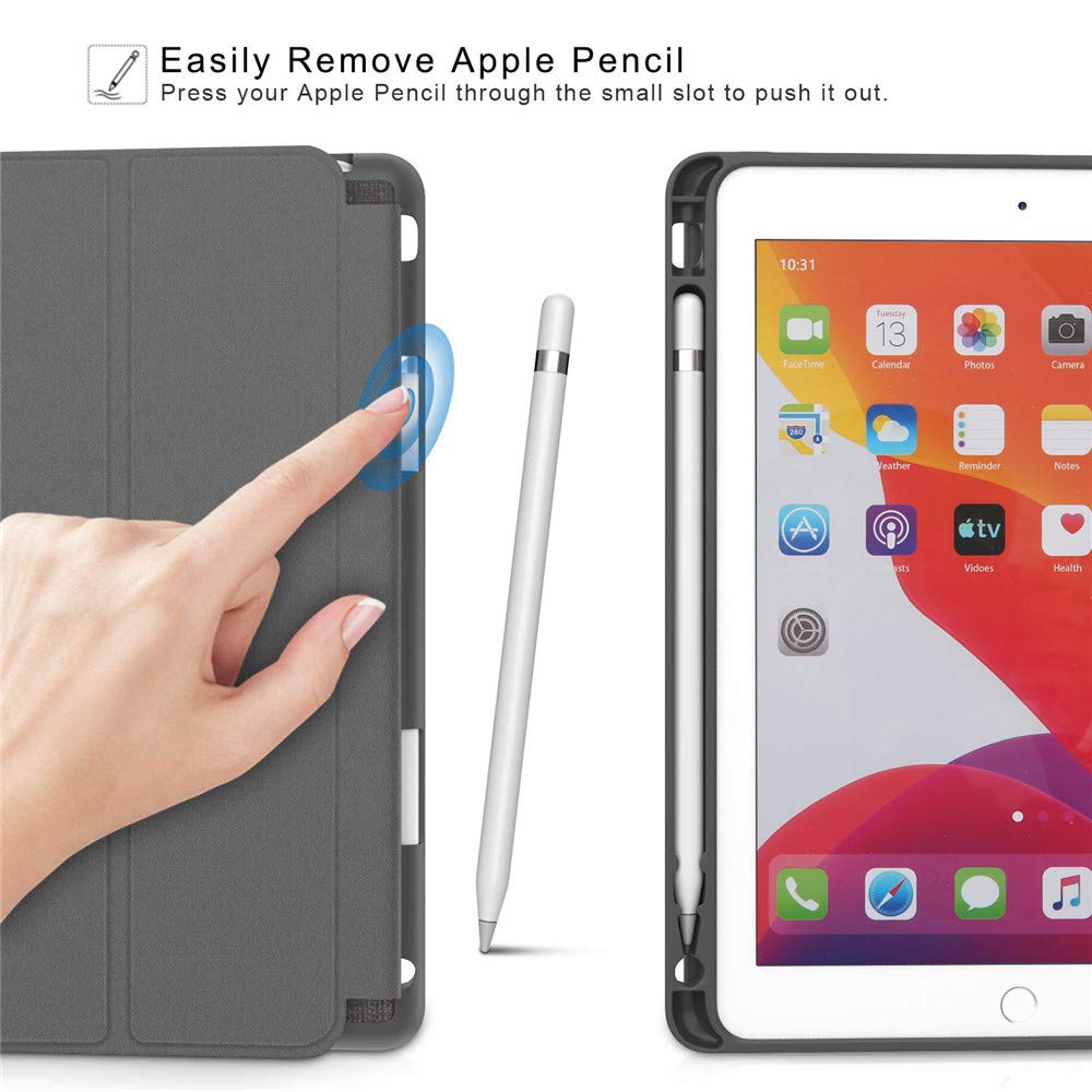 Shockproof iPad Case for iPad 9th/8th/7th Generation 10.2-inch (2021/2020/2019 Models A2270 A2428 A2429 A2197) with Pencil Holder & Auto Sleep/Wake - Cactus Succulent Floral Design - Perfect for Work, School & Travel Protection