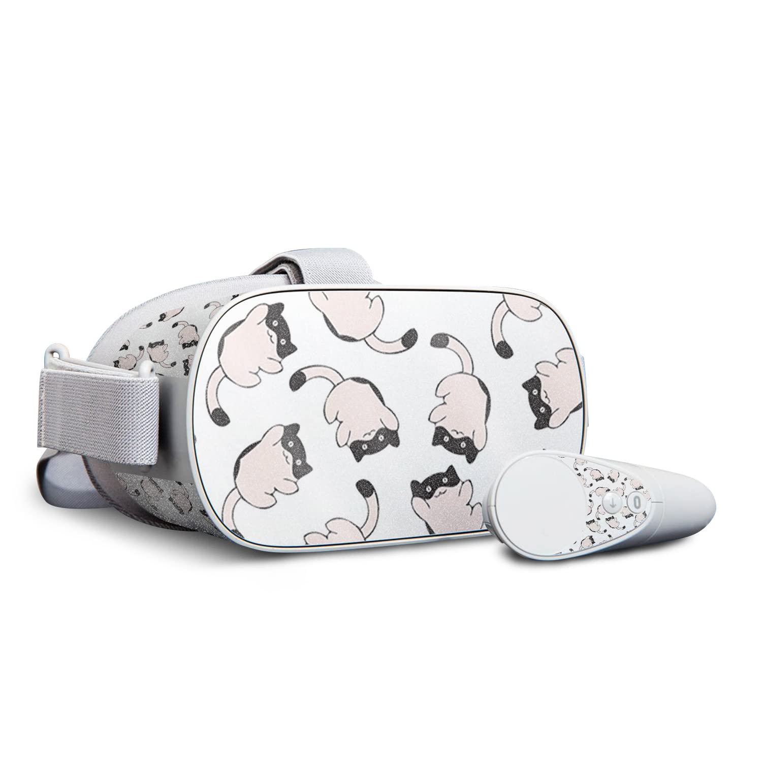 MightySkins Glossy Glitter Skin Cover for Oculus Go VR Headset - Raining Cats Design | Scratch-Resistant Protective Vinyl Wrap | Easy to Apply & Remove | Made in USA | Perfect for Gaming, VR Parties & Personalization