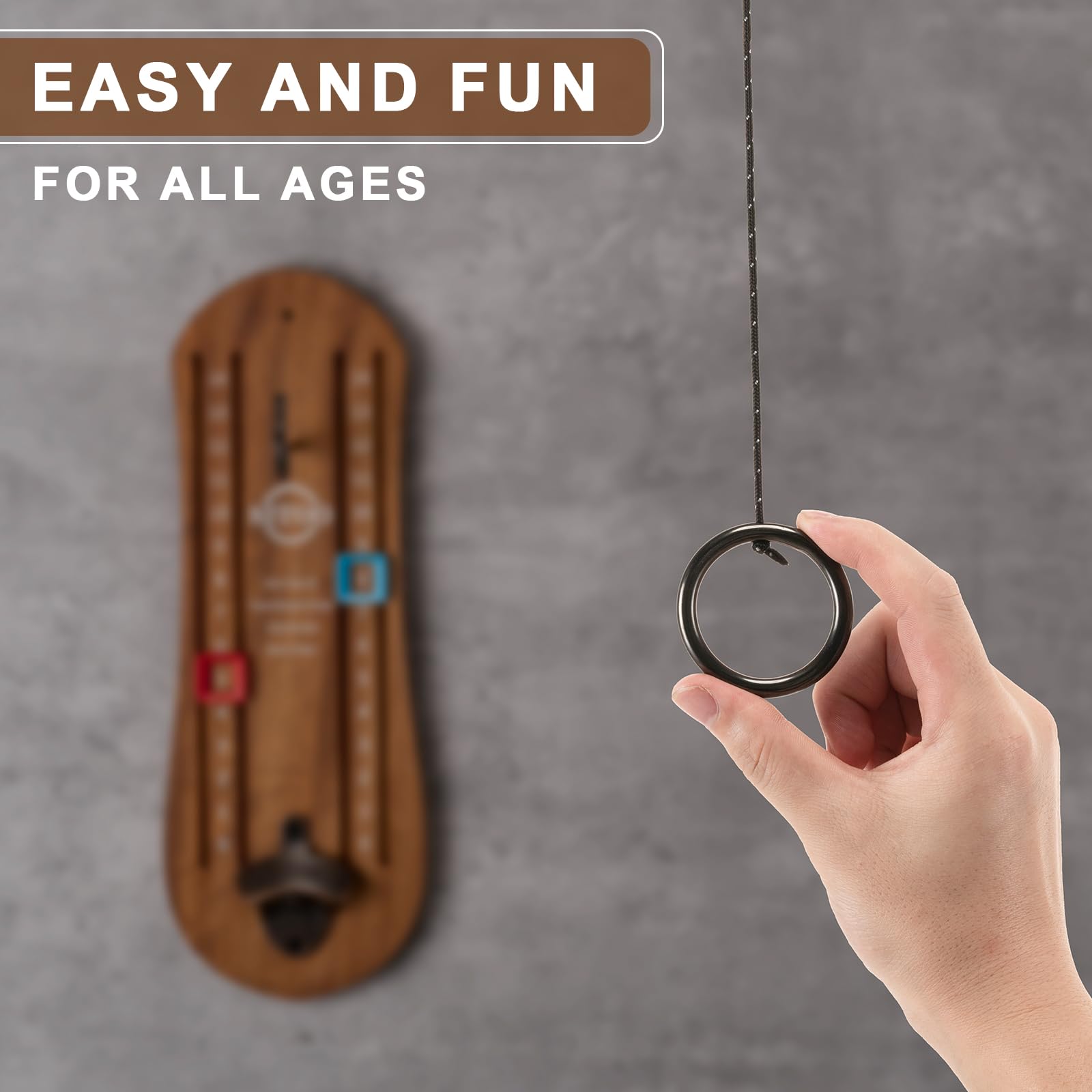Ring Toss Game for Adults - Hook and Ring Drinking Game Set with 2 Metal Rings & Bottle Opener - Fun Indoor Outdoor Party Games for Backyard, Beach, Camping - Perfect Gift for Men & Women