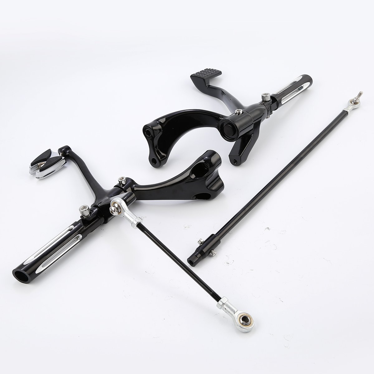 Harley-Davidson Sportster 1200/883 Forward Control Foot Pegs Levers Linkage Kit (2014-2022 Models) - Black | Easy Installation & Improved Riding Comfort for Cruiser Motorcycles