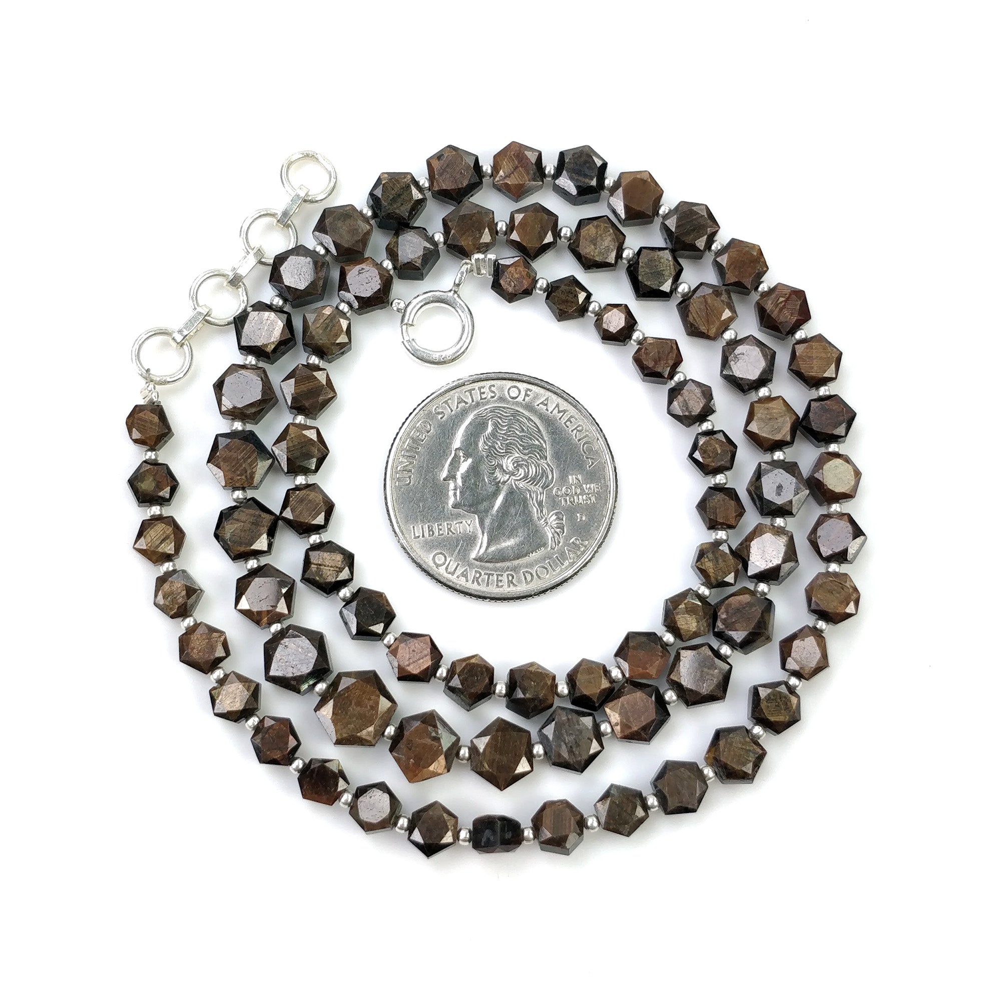 Golden Brown Chocolate Sapphire Gemstone Necklace - 20.50g Natural Hexagon Faceted Sapphire Pendant (5mm-8mm) | Elegant Jewelry for Women, Perfect Gift for Birthday, Anniversary & Special Occasions