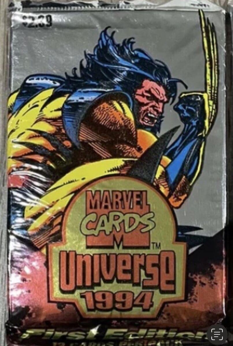 1994 Fleer Marvel Universe Sealed Jumbo Pack - 12 Vintage Marvel Trading Cards - Collectible Unopened Pack for Comic Fans & Card Collectors - Perfect for Display, Gifts, and Investment