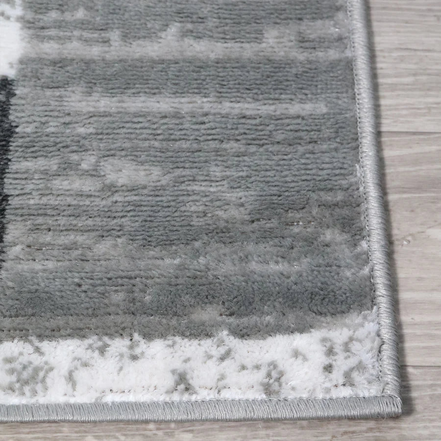 Stylish Rockwood Contemporary Geometric Patchwork Area Rug - Non-Slip Indoor Runner for Living Room, Bedroom & Office Decor