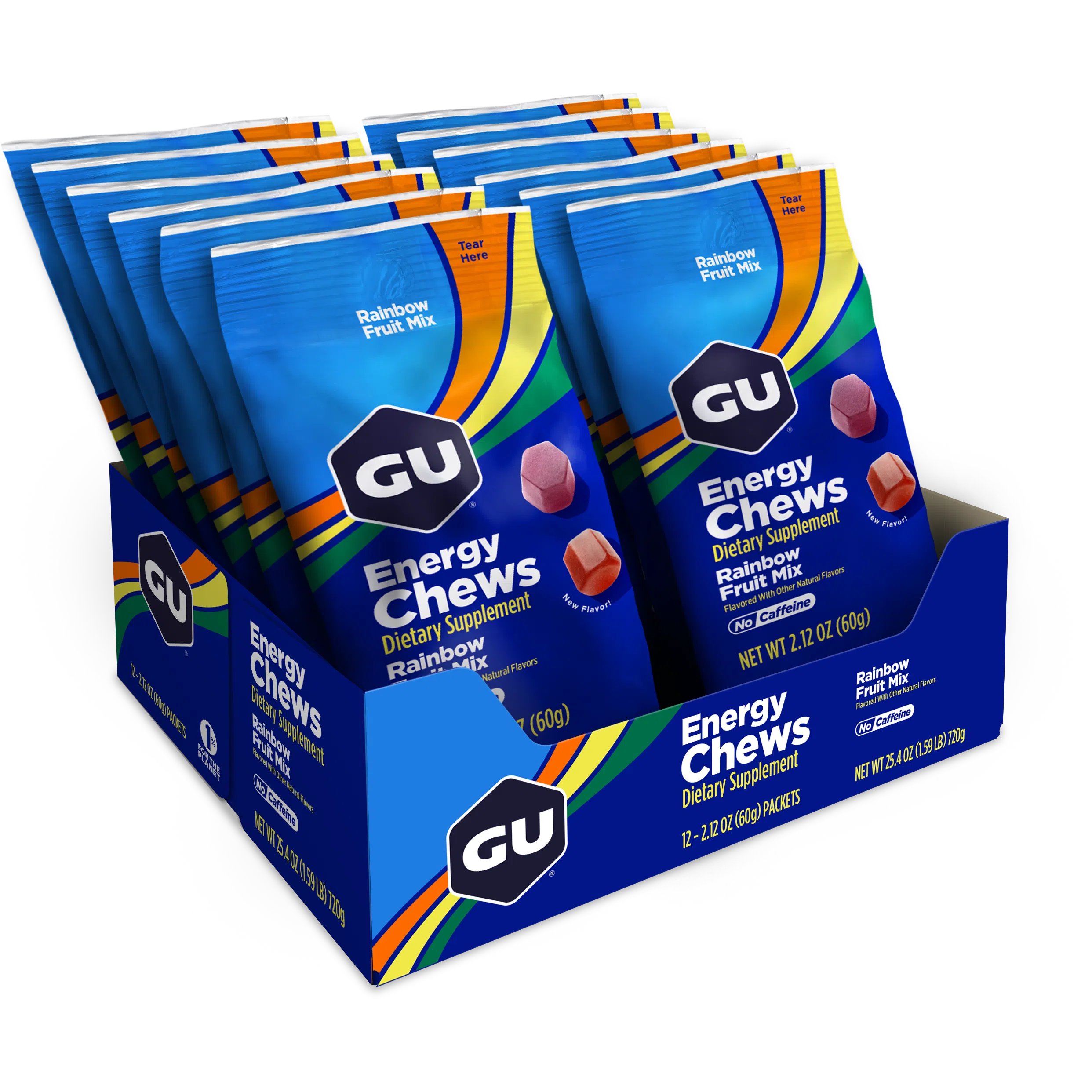 Gu Energy Chews - Natural Energy Gels for Runners, Cyclists & Athletes - Boost Endurance & Performance - Ideal for Marathon, Workout & Outdoor Activities