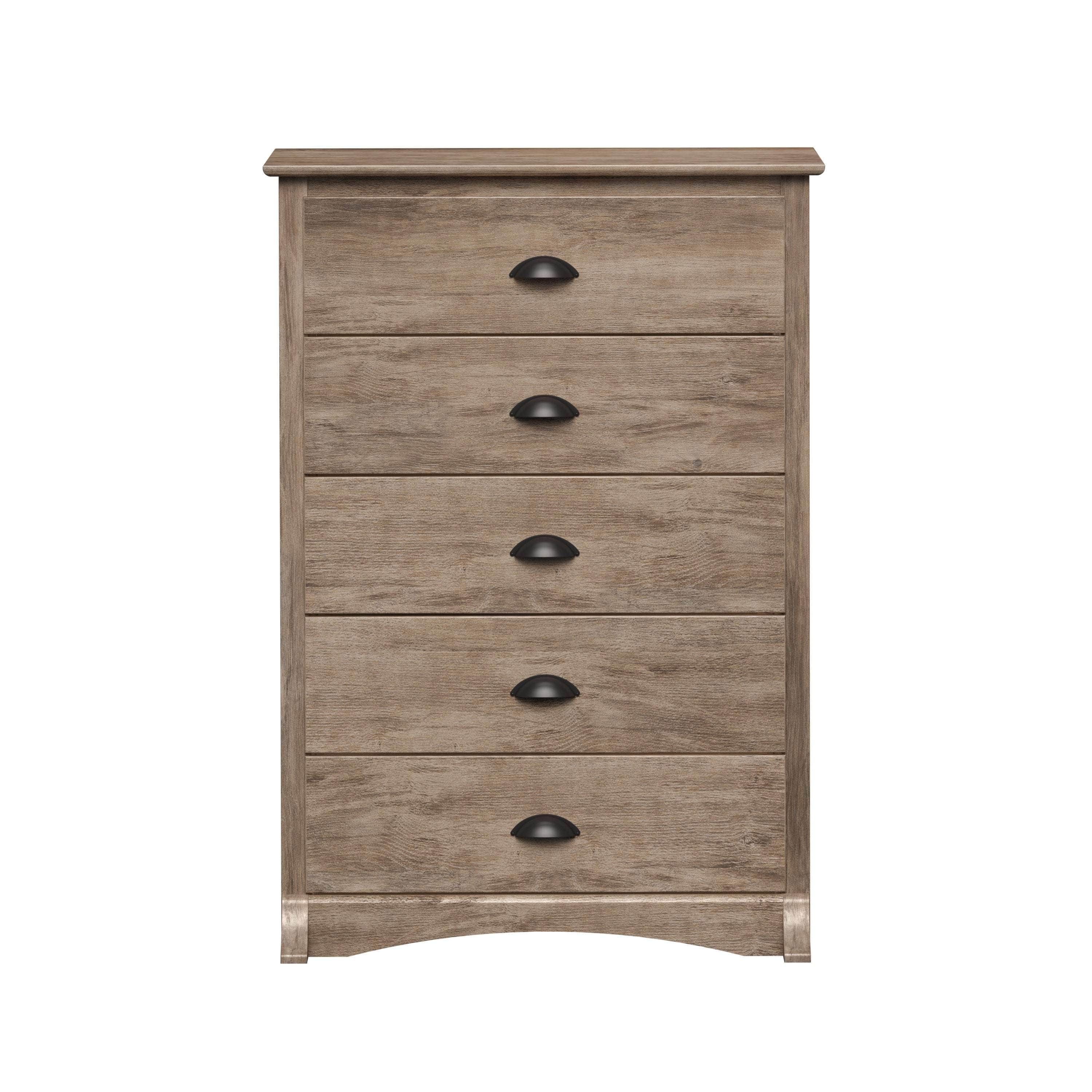 Sonoma 5-Drawer Dresser Chest - White, Black, Gray, Blue & Beige | Bedroom Storage Organizer for Clothes & Accessories