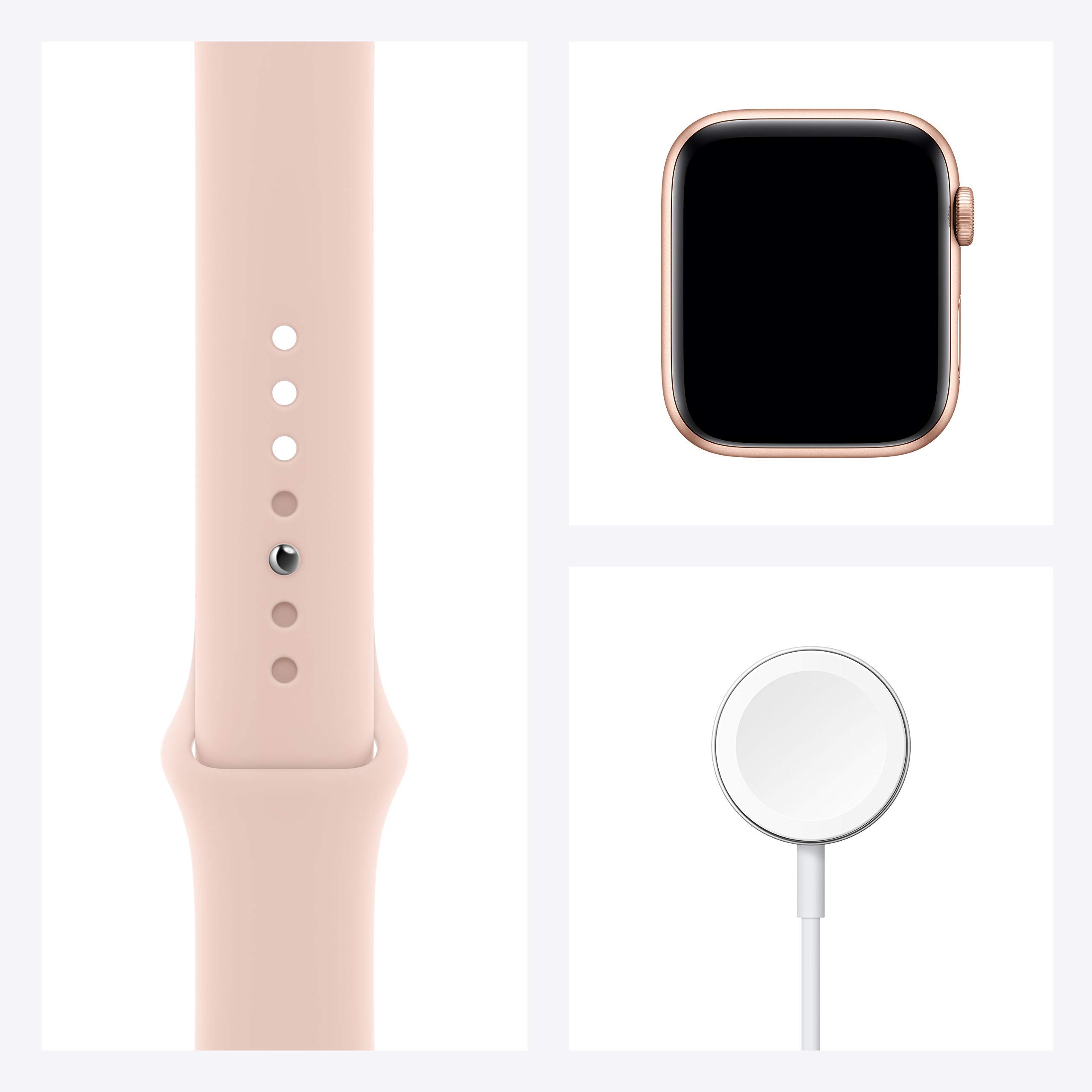 Apple Watch SE 2020 (GPS, 44mm) - Gold Aluminum Case with Pink Sand Sport Band (Renewed) | Smart Watch for Fitness Tracking, Heart Rate Monitoring & iPhone Notifications | Perfect for Running, Workouts & Daily Wear