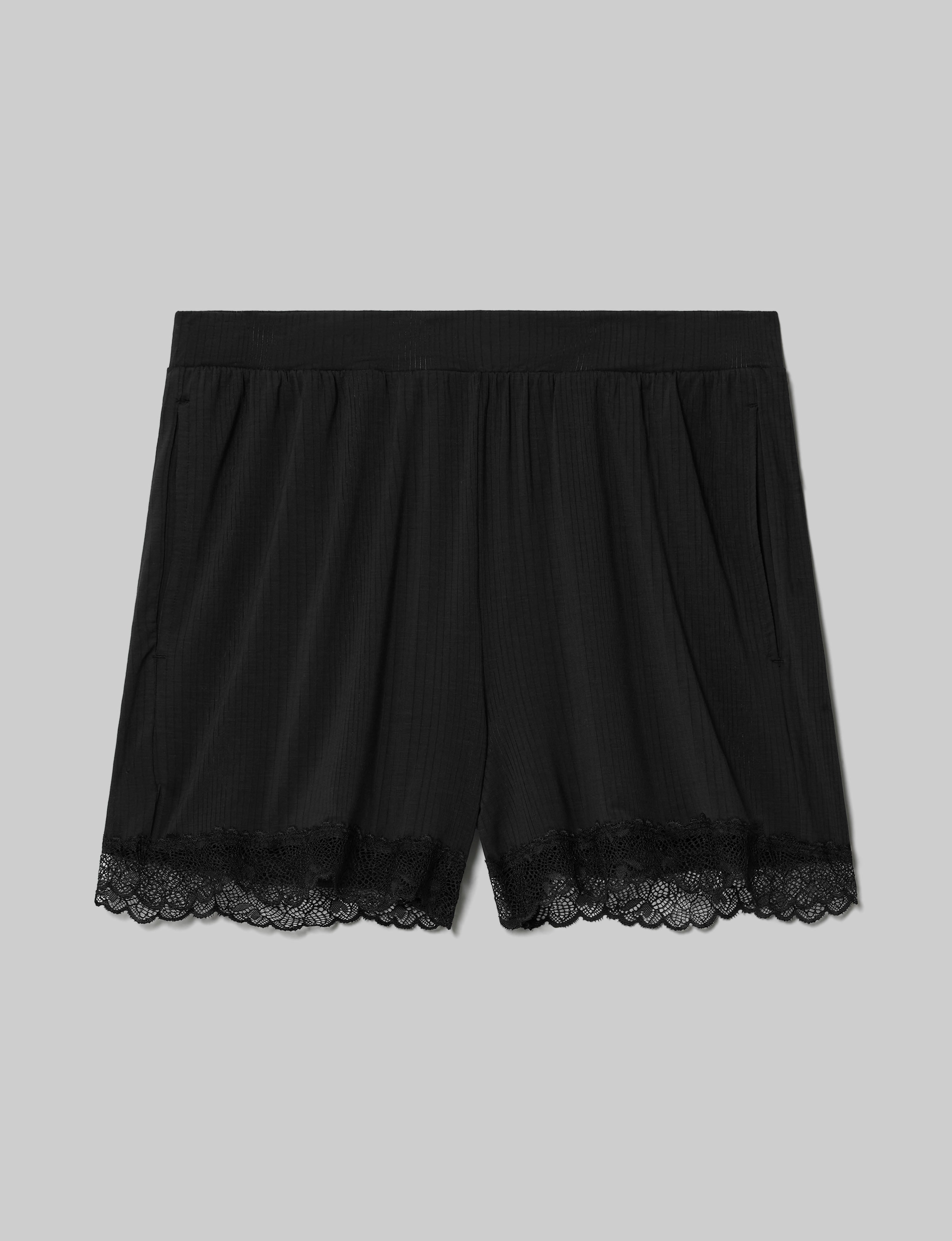 Women's Second Skin Luxe Rib Lace Shorts - Ultra Soft Stretchy High Waist Underwear for Everyday Comfort | Perfect for Yoga, Lounge & Sleepwear