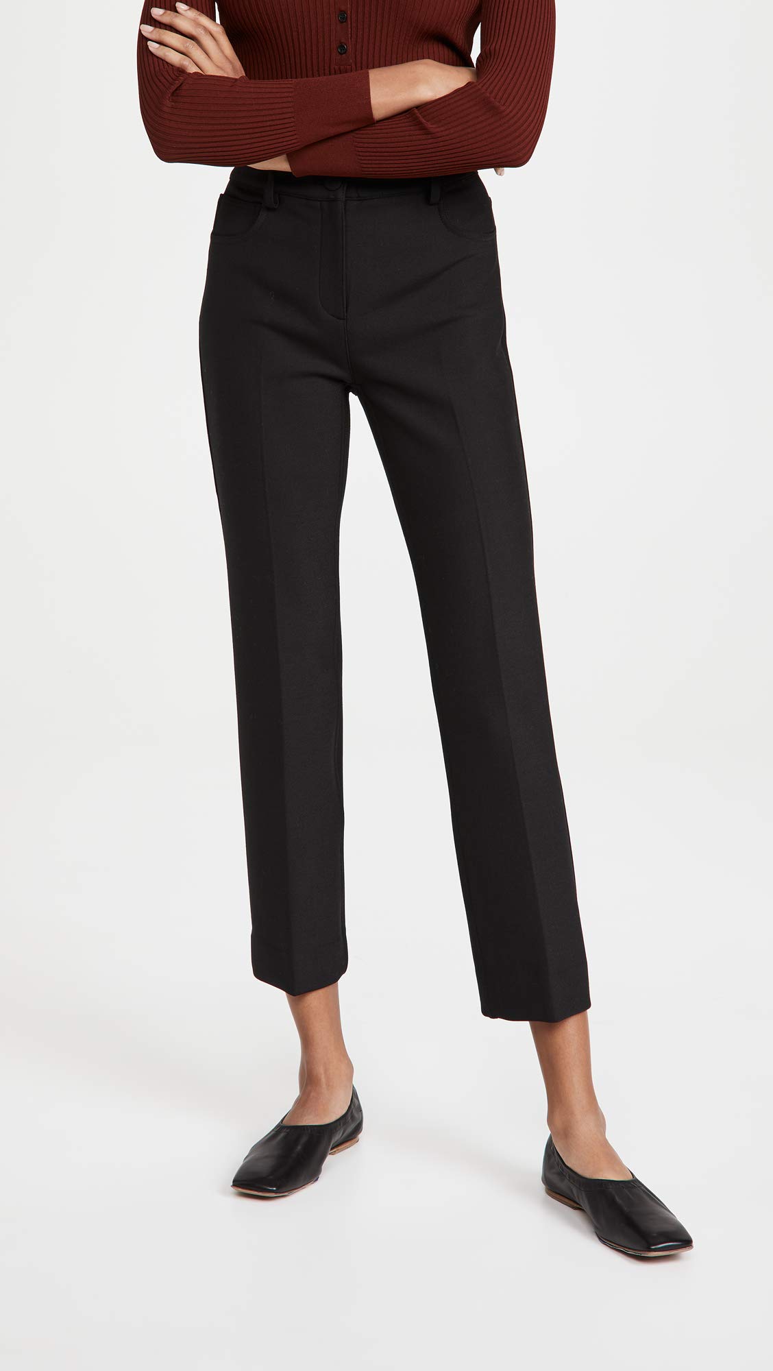 Theory Women's Slim Fit Straight Leg Dress Pants - Black Size 00 | Office Work, Business Casual & Formal Wear