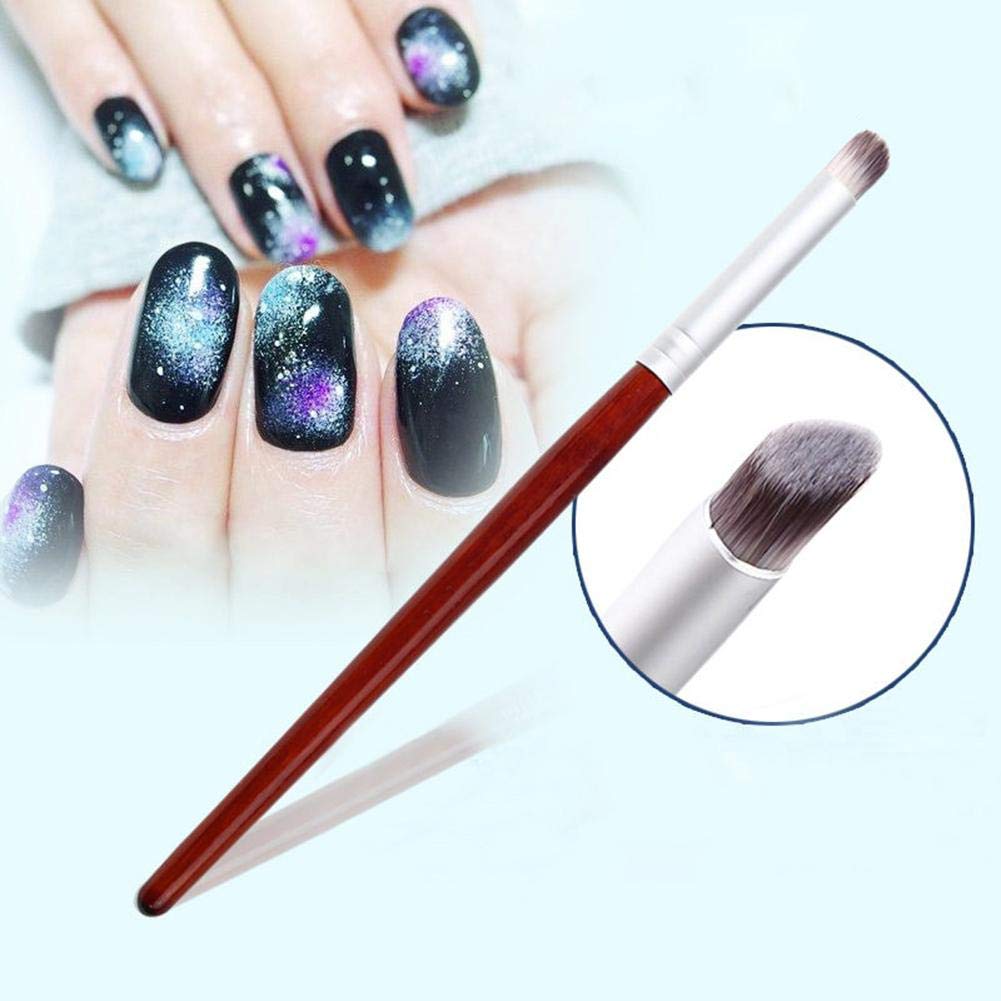 Professional Wooden Handle Nail Art Brushes Set - Gradient Dye Drawing & Painting Tools for Manicure | Perfect for Salon, Home DIY Nail Design & Professional Nail Artists
