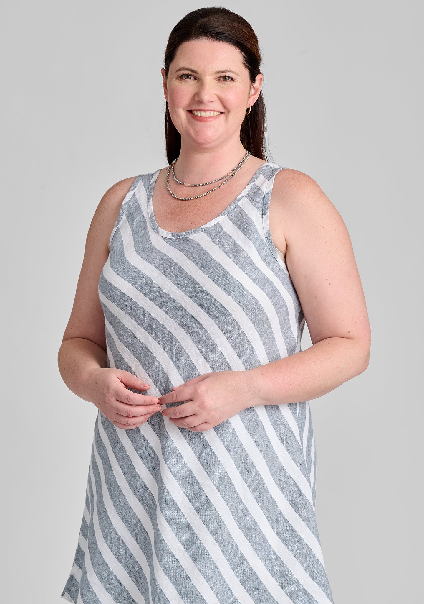 Two-Way Bias Tunic Linen Tank Top for Women - Breathable Summer Casual Wear for Beach, Office & Vacation Outfits