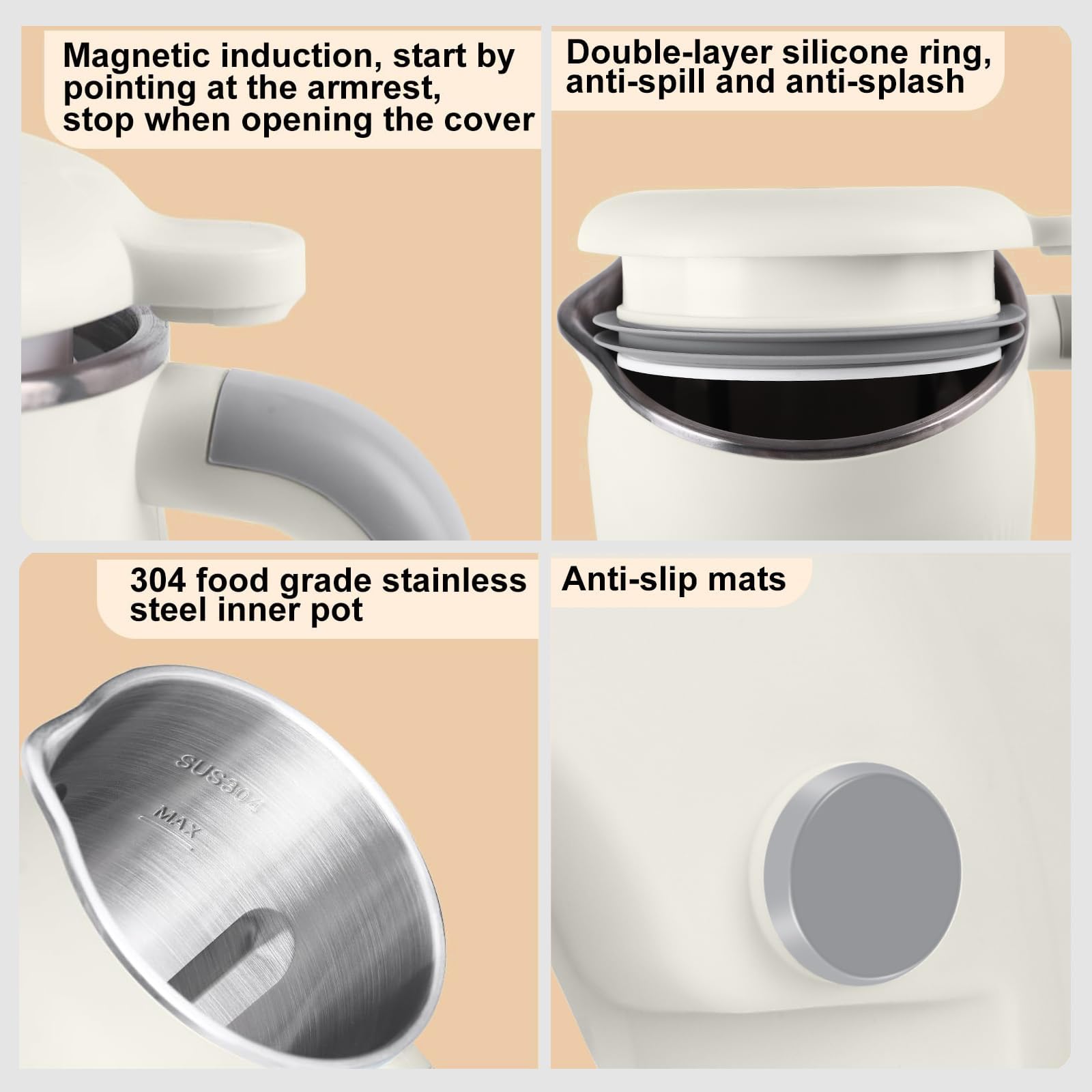 35oz Automatic Nut Milk Maker with 10 Blades - Multi-Function Soy & Oat Milk Machine (Cyan) | Perfect for Vegan, Dairy-Free, Keto Diets & Healthy Homemade Plant-Based Milk