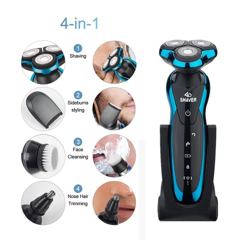 Electric Head Shaver for Bald Men - Rechargeable & Washable Men's Shaver, Smart Shaving Machine with Precision Blades (9001X-E) | Perfect for Travel, Home Use & Quick Head Shaving