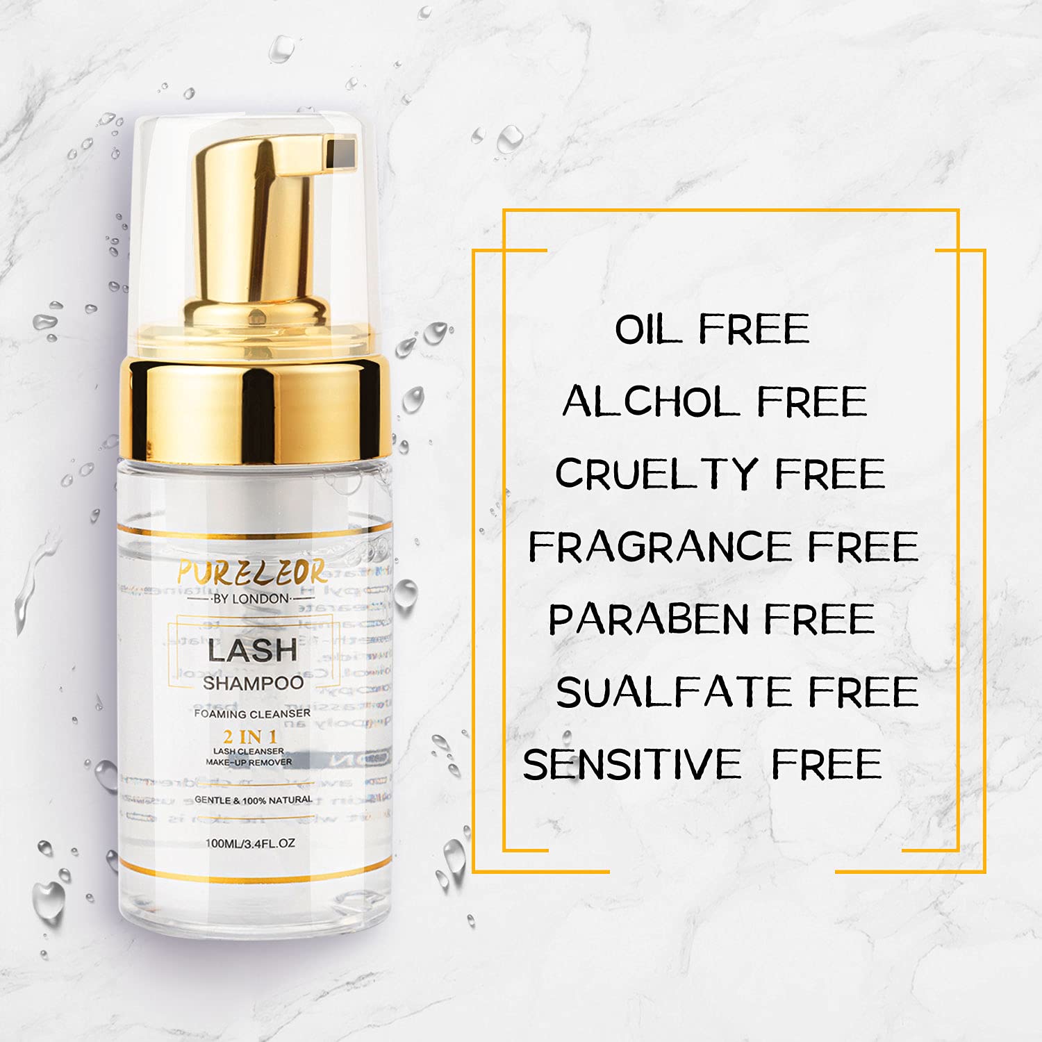 100ML Oil-Free Lash Shampoo for Extensions & Natural Lashes - Salon & Home Use