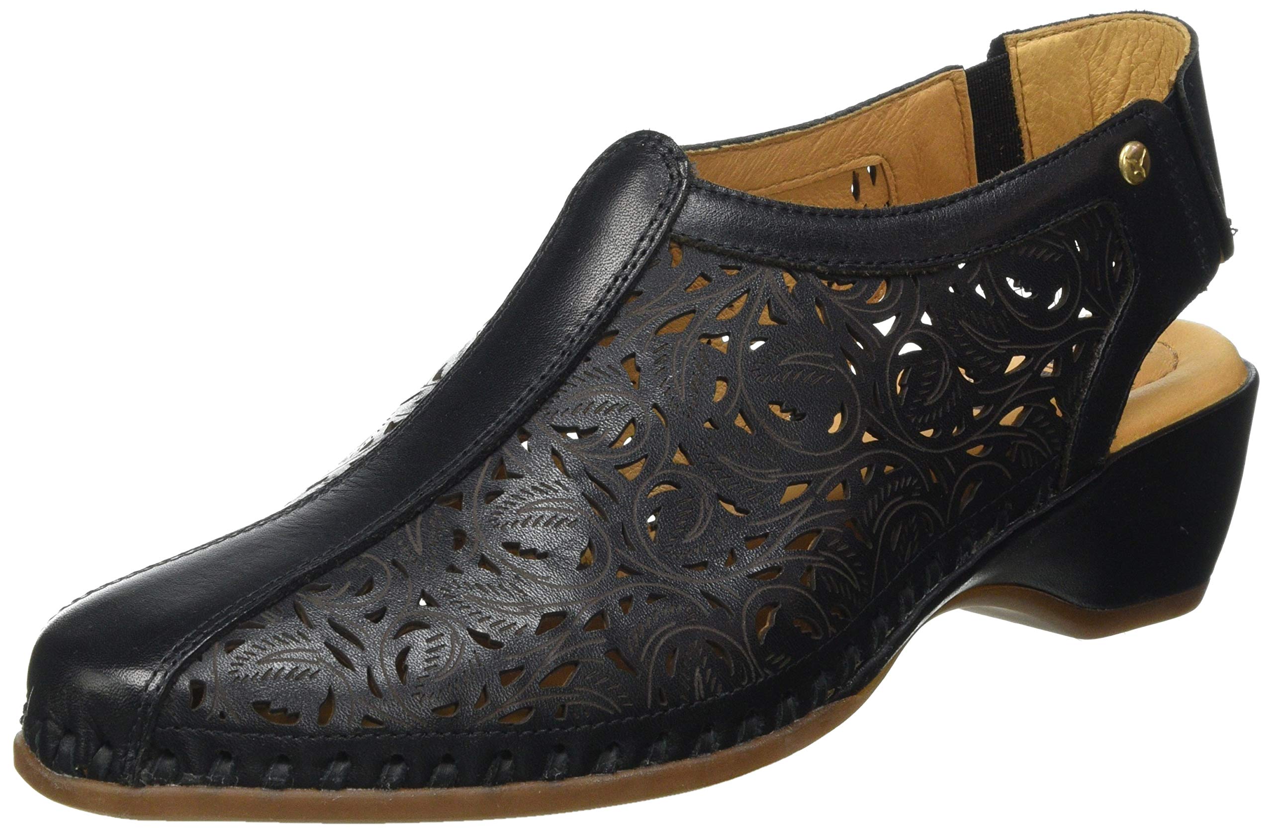 PIKOLINOS Women's Leather Heeled Sandals - Romana W96 Comfortable Dressy Slip-On Shoes for Summer Outings & Special Occasions
