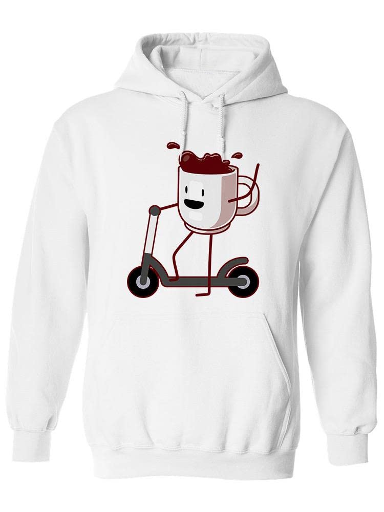 Smartprints Coffee Riding A Bicycle Hoodie for Women - Trendy Graphic Pullover Sweatshirt | Perfect for Casual Wear, Coffee Lovers & Cycling Enthusiasts