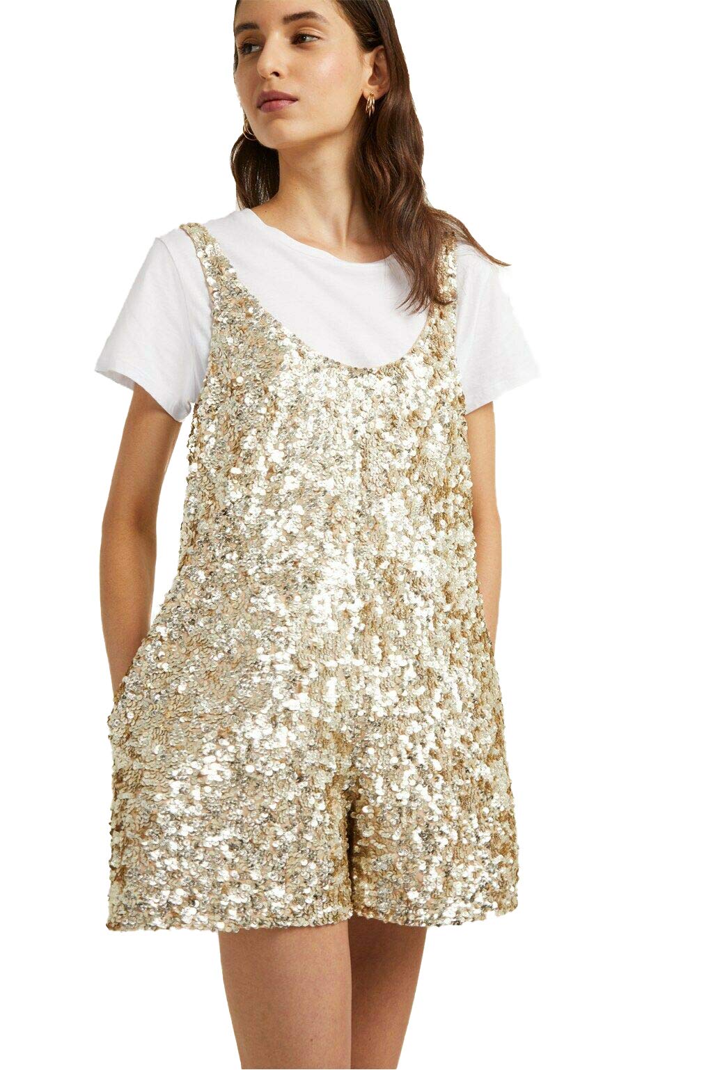 French Connection Women's All Over Sequin Party Dresses - Elegant Sparkly Evening Gowns for Prom, Cocktail, Wedding & Special Occasions