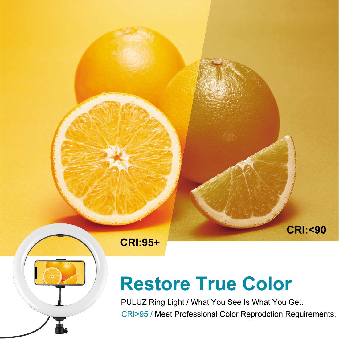 Loboo Idea 7.6''/20CM Dimmable Bi-Color LED Ring Light with Tripod Stand & Phone Holder - 3200-5600K Adjustable Lighting for Smartphone Camera, YouTube Vlogging, Makeup, Live Streaming & Video Shooting - Perfect for Home Studio, TikTok Videos & Beauty Content Creation