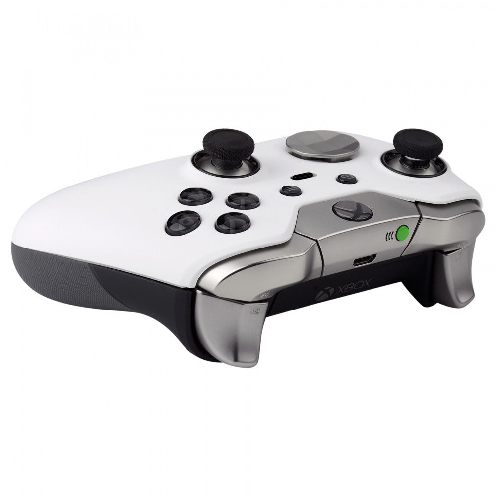 eXtremeRate White Replacement Front Housing Shell for Xbox One Elite Controller Model 1698 XOEP002 - Custom Gaming Shell for Enhanced Controller Protection & Style