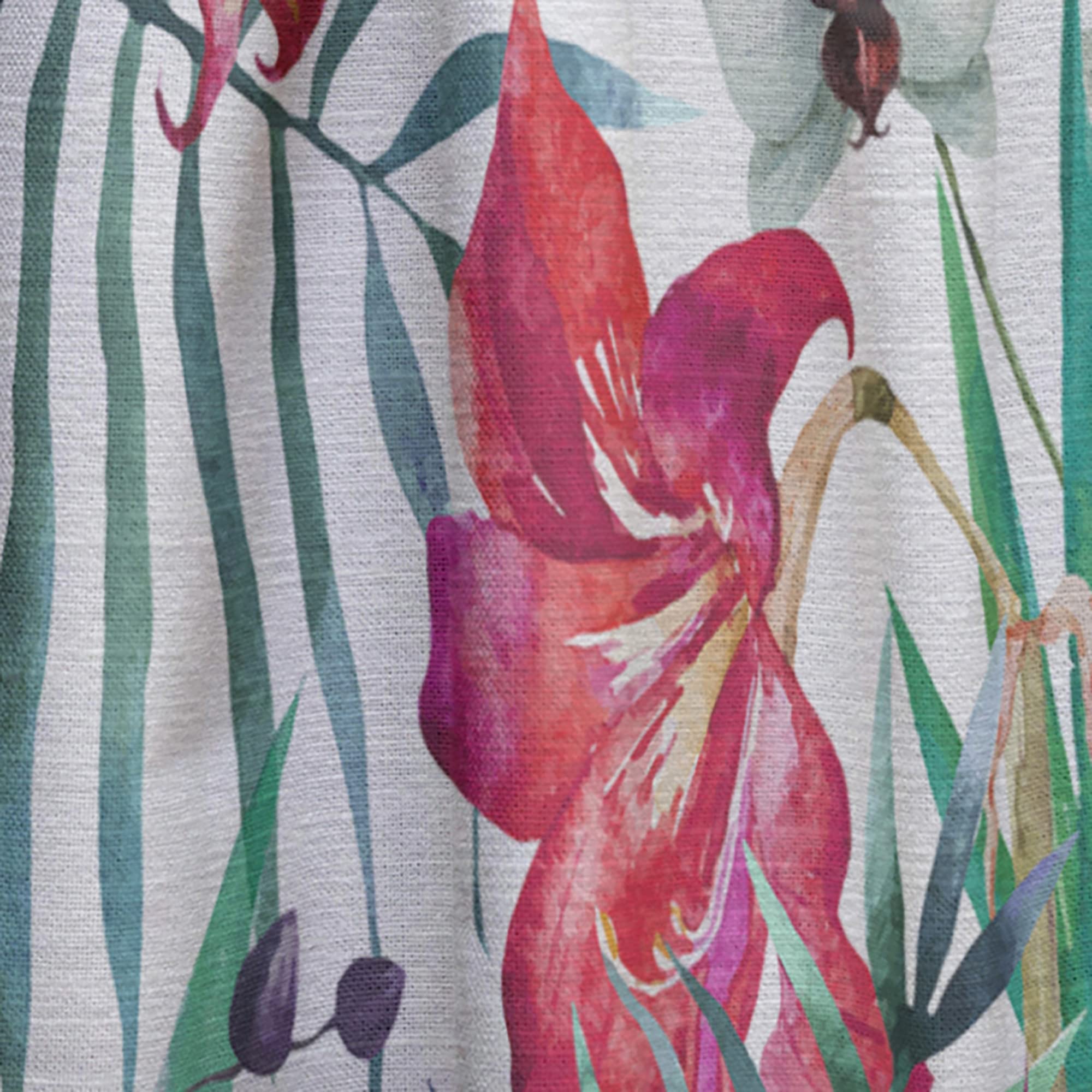 DesignQ Thermal Insulated Curtains - Orchid & Tropical Flower Pattern - Single Panel 52x108 Inches - Blackout Drapes for Bedroom & Living Room (Home Decor, Window Treatment)