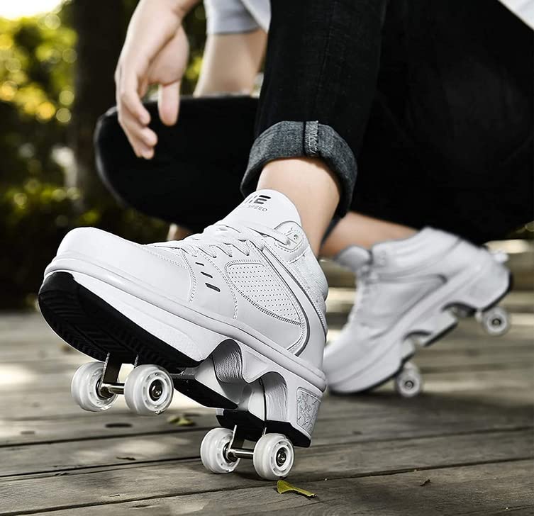 Women's 2-in-1 Automatic Invisible Pulley Roller Skates - Convertible Skating Shoes for Kids, Students & Adults | Outdoor Sports, Fitness & Fun Rollerblading