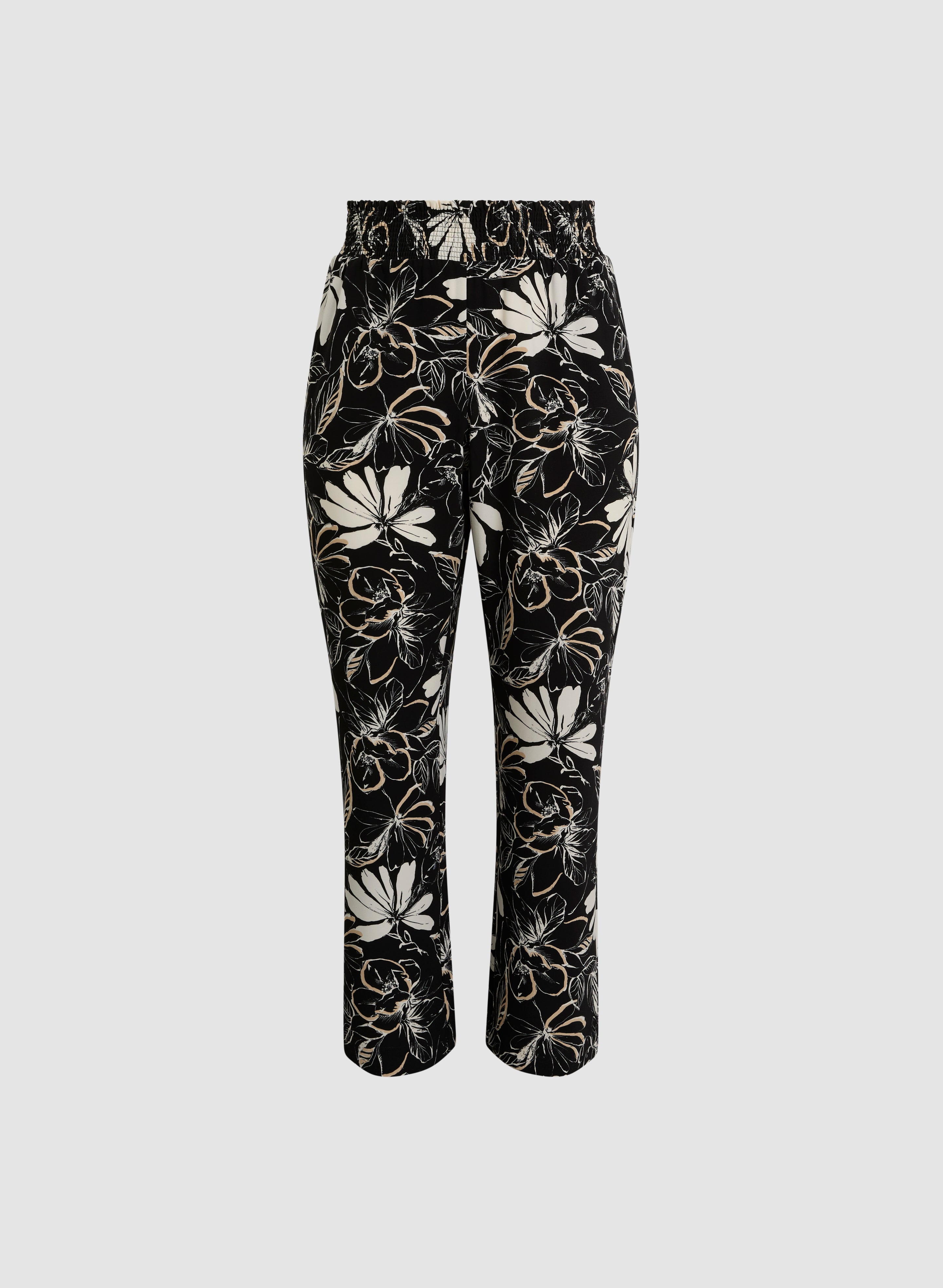 Floral Print Crepe Wide Leg Pants for Women - Boho Chic Lounge Pants for Casual Outings & Summer Vacations