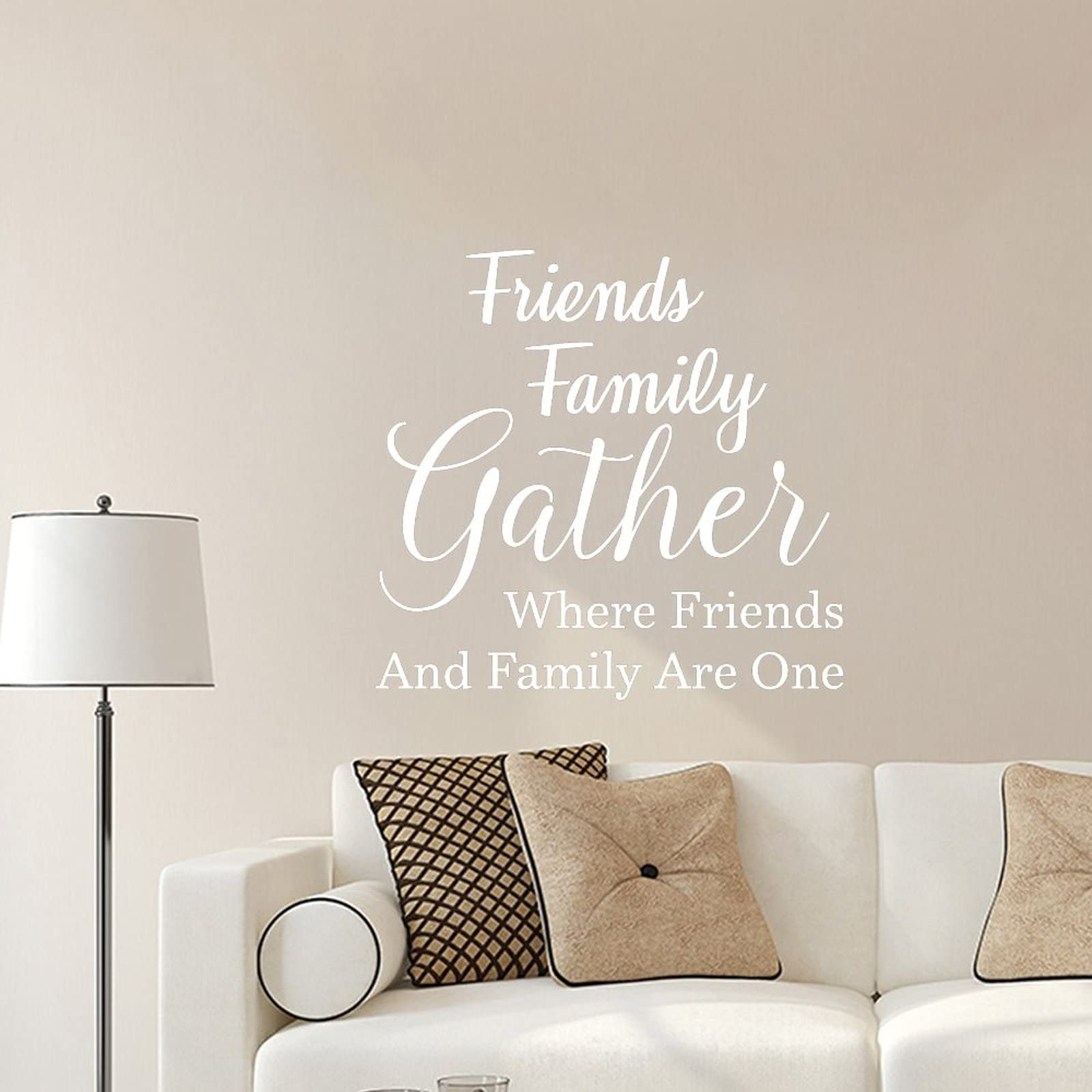 Friends Gather Here Motivational Wall Stickers - 22 Inch Inspirational Decals for Bedroom, Classroom, Kids Room & Nursery Decor | Perfect for Home, Office & School Wall Art