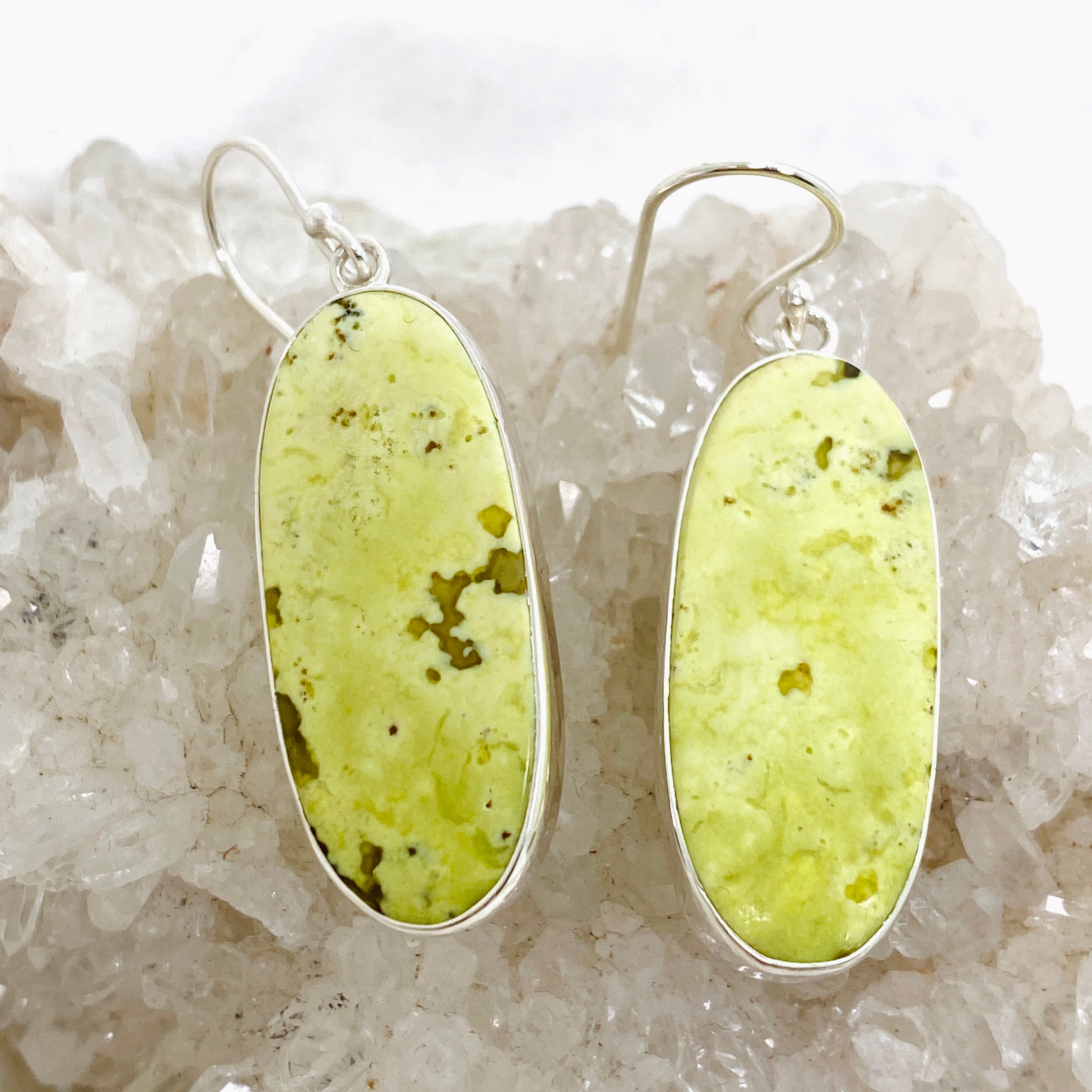 Natural Green Opal Oval Cabochon Earrings for Women - Handmade Sterling Silver Dangle Earrings - Elegant Jewelry Gift for Birthday, Anniversary & Special Occasions