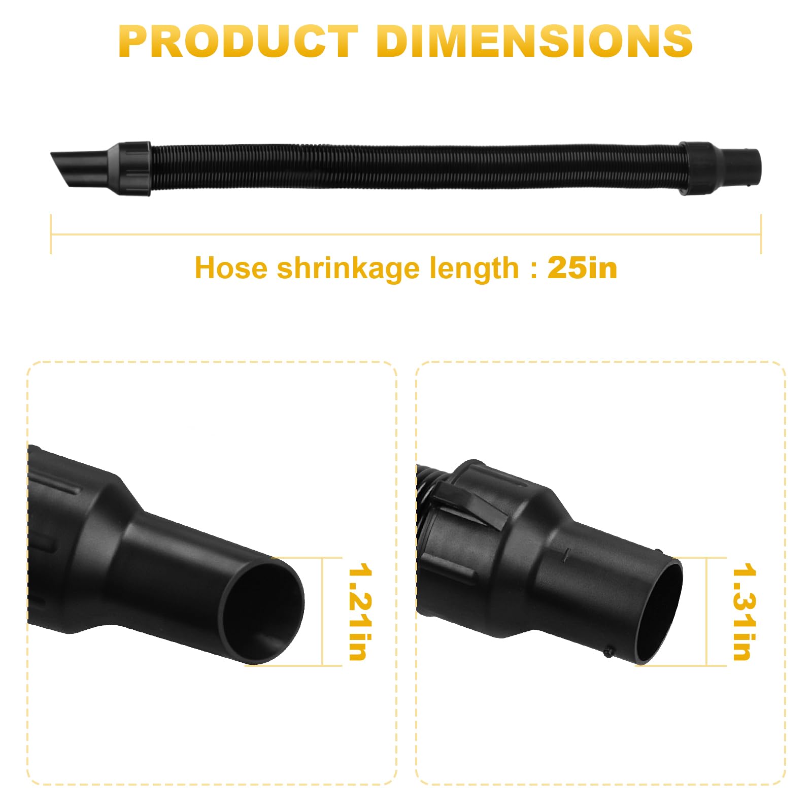 Replacement Vacuum Hose Assembly for DeWalt DCV580 DCV581H DCV580MAX 704660053412 - Compatible with DeWalt Wet/Dry Vacuums - Perfect for Workshop Cleaning, Construction Sites & DIY Projects