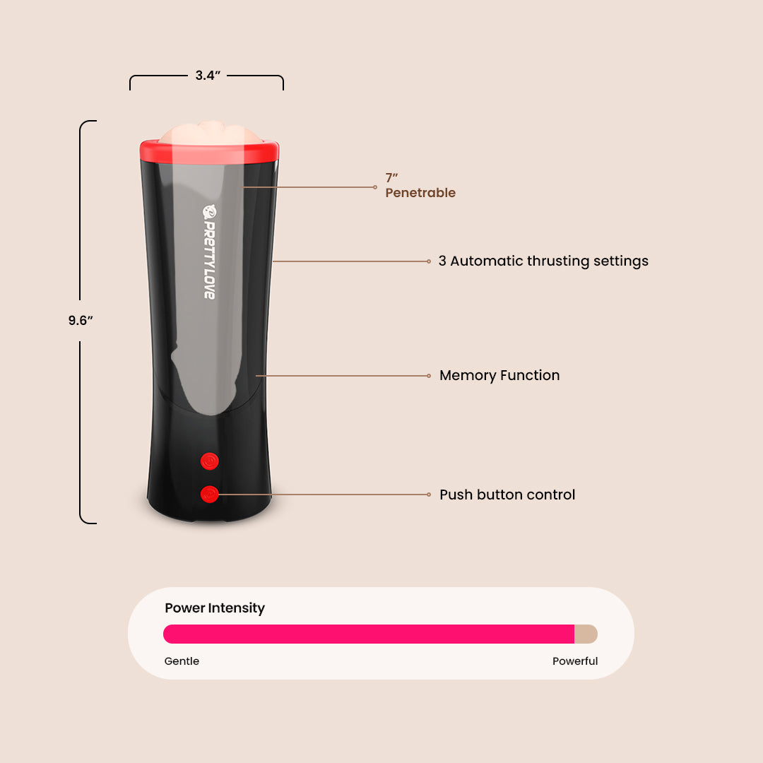 Pretty Love Ozzy Thrusting Male Masturbator - Realistic Textured Sleeve for Enhanced Pleasure | Solo Play & Couples Use | Discreet & Easy to Clean