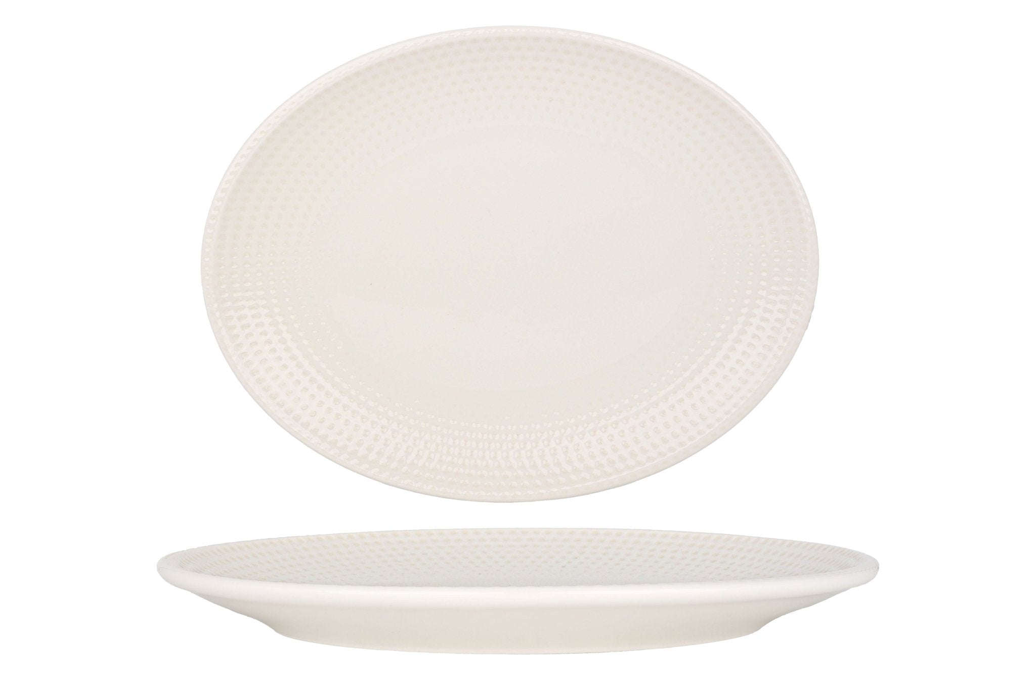 Pure Dot Service Plate 31x24 cm - Elegant Ceramic Appetizer Dish for Dinner Parties, Weddings & Home Decor | Perfect for Serving Hors d'Oeuvres, Desserts & Cheese