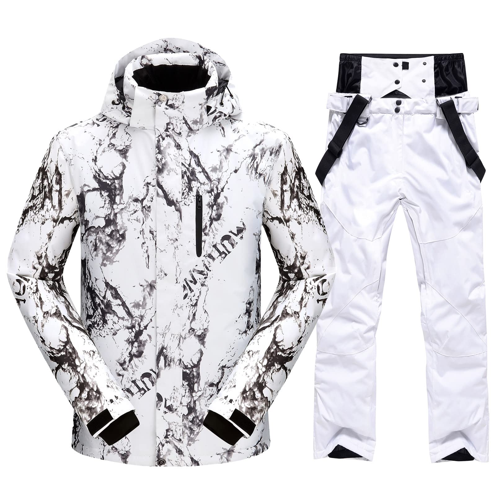 **Men's Waterproof Ski Jacket & Pants Set - Windproof Winter Snowsuit with Hood for Skiing & Snowboarding - Perfect for Cold Weather & Outdoor Adventures**