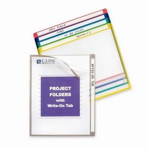 CLI62160 Write-On Project Folders - Durable Plastic File Folders for Office, School & Home Organization - Perfect for Reports, Presentations & Document Storage
