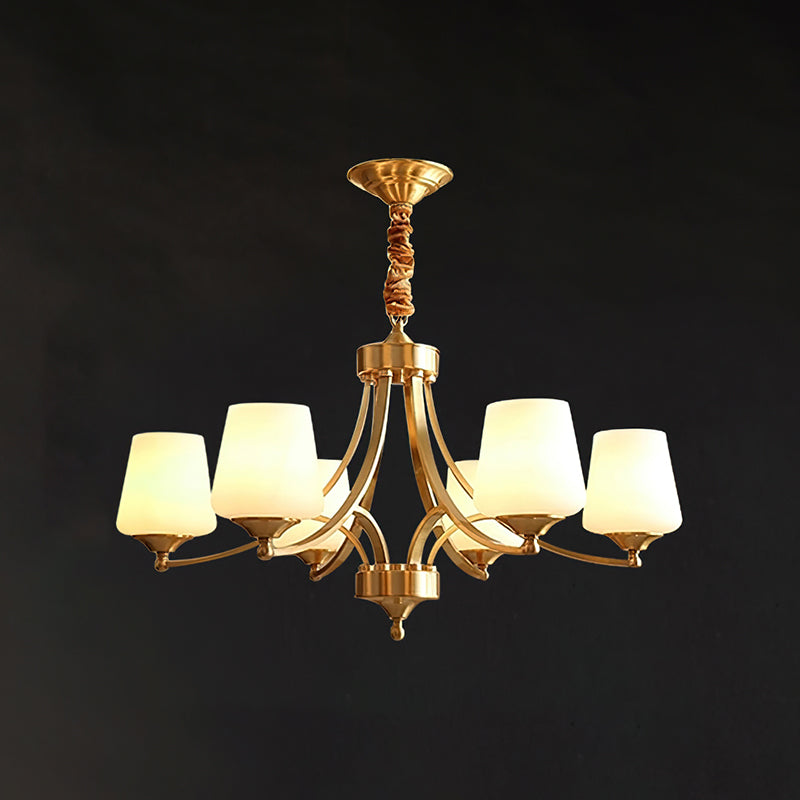 Elegant Tapered Glass Chandelier - Modern Crystal Ceiling Light Fixture for Dining Room, Living Room & Bedroom - Perfect for Home Decor and Wedding Venues
