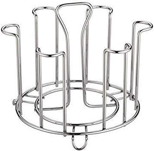 QUISTAL Classic Stainless Steel Glass Holder | Chrome Finish Cup Stand for Kitchen & Dining Table - Perfect for Organizing Wine Glasses, Coffee Mugs & Drinkware in Home Bar or Restaurant