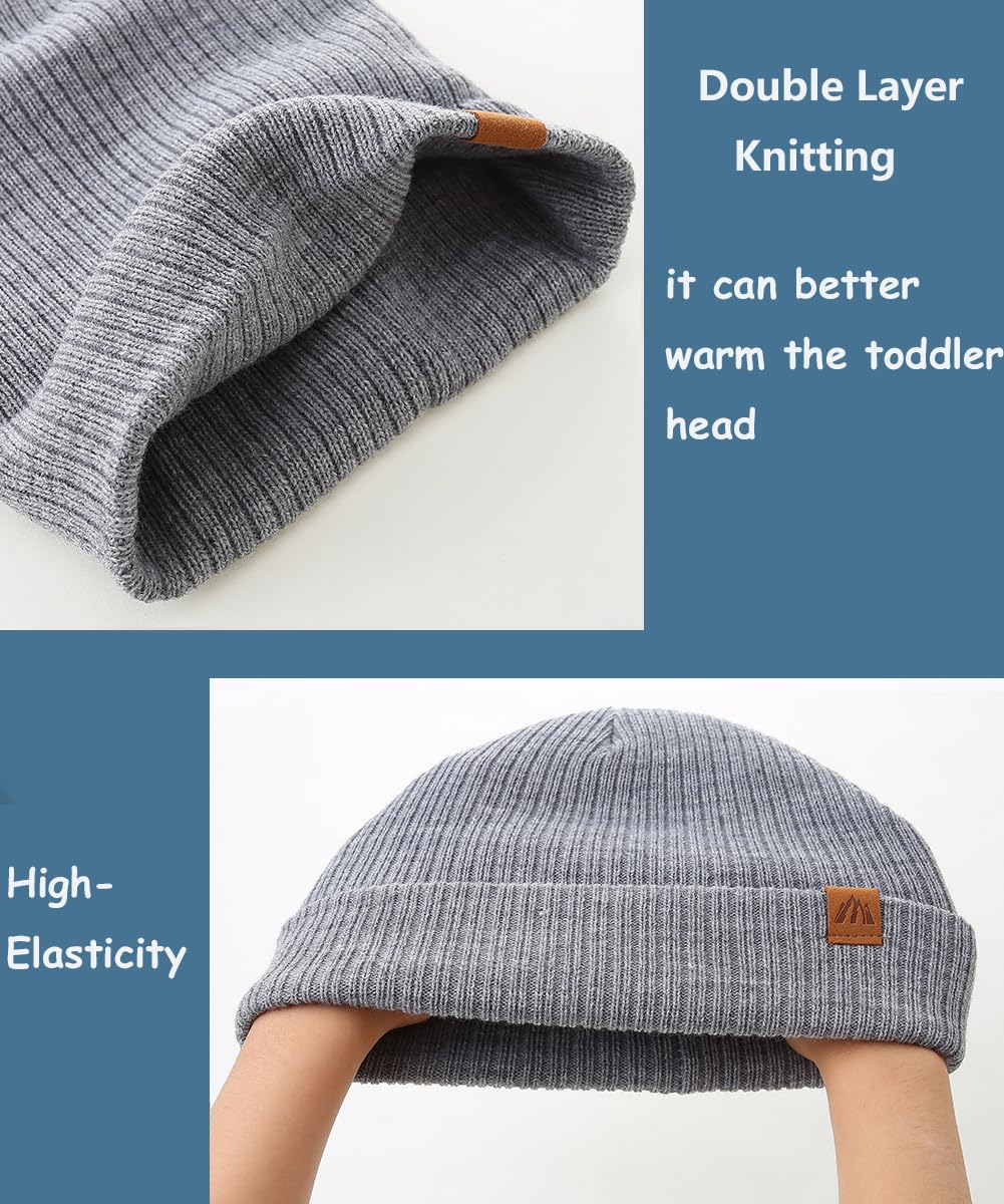 Moon Kitty Baby Beanies - Soft Warm Knitted Winter Hats for Infants & Toddlers (0-24 Months) | Cozy Unisex Baby Caps for Boys & Girls | Perfect for Cold Weather, Outdoor Play & Photo Shoots