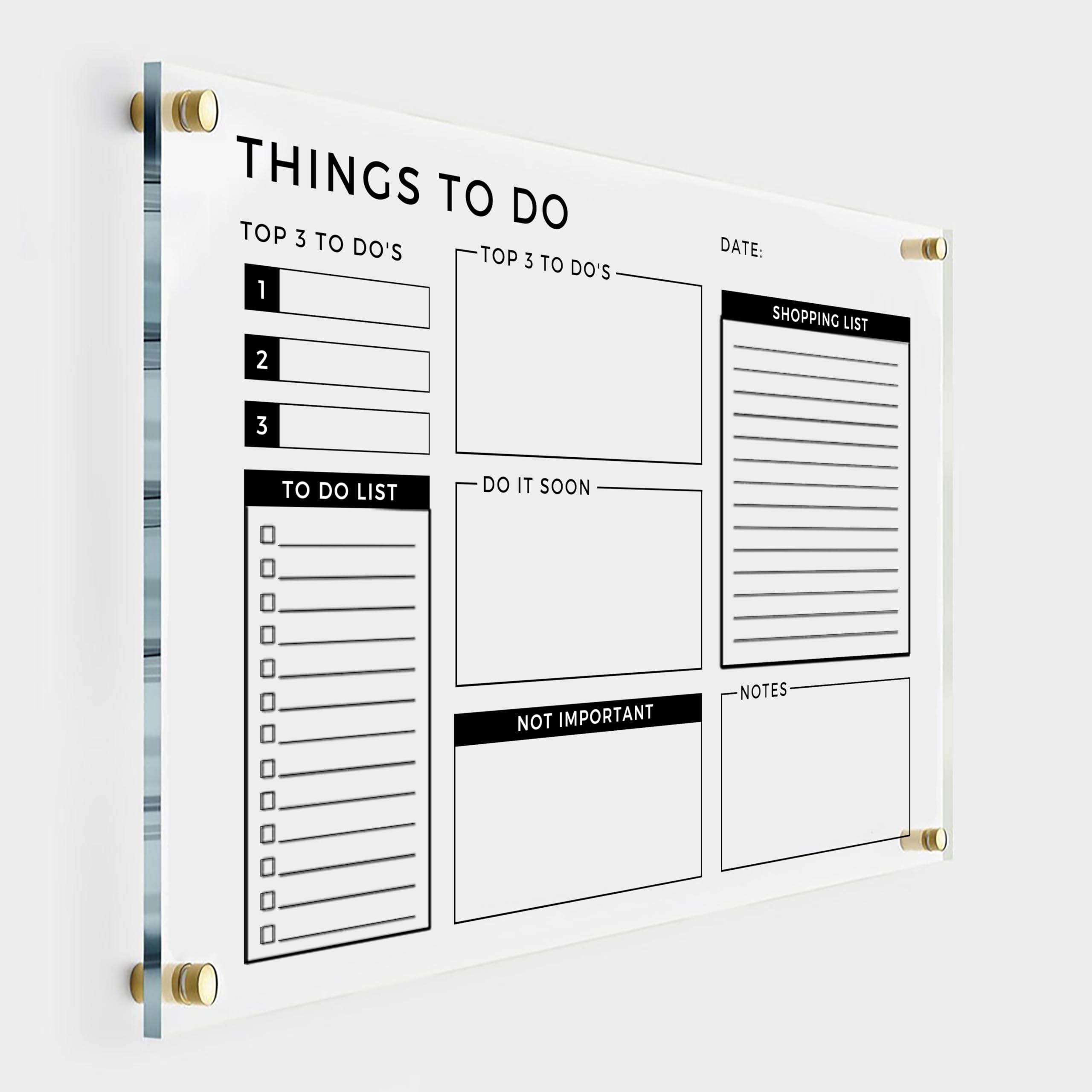 Personalized Acrylic To-Do Planner Wall Calendar 2025 - Custom Dry Erase Monthly & Weekly Calendar Board for Office, Home, or School Organization - Transparent Reusable Planner for Productivity & Scheduling