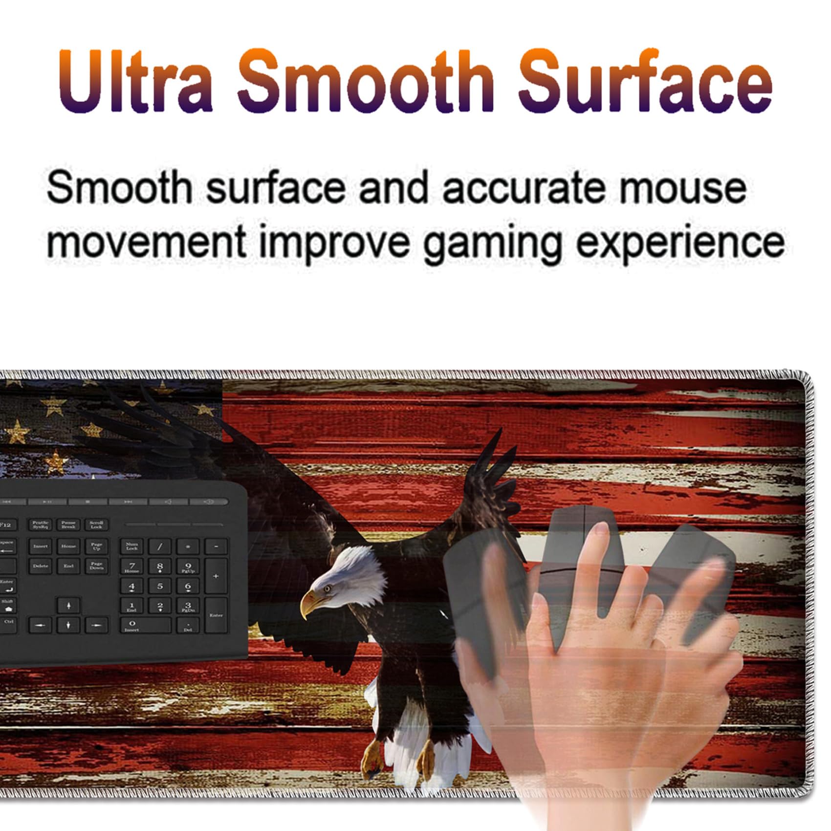 Extended Large Gaming Mouse Pad with Wrist Rest - Non-Slip Rubber Base Desk Mat for Keyboard & Mouse - Perfect for PC Gaming, Office Work & Home Computer Setup