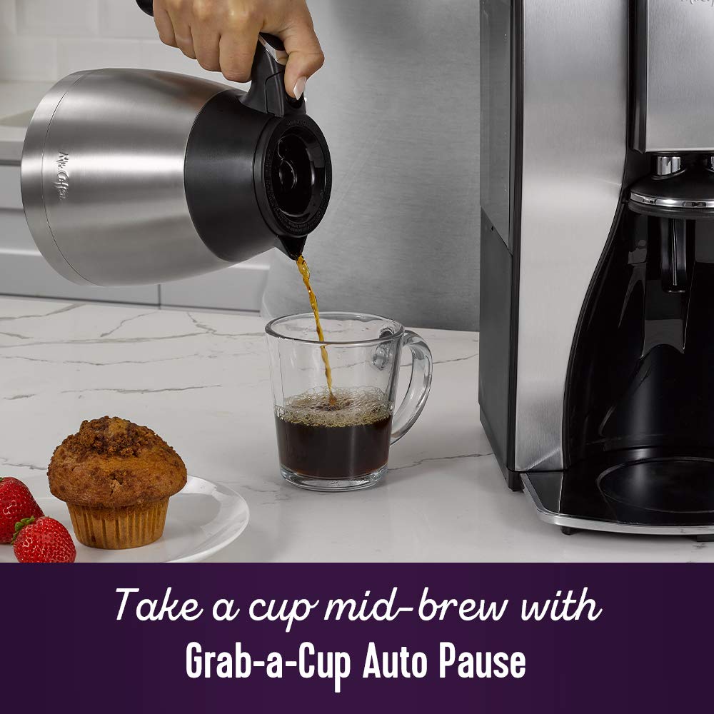 Mr. Coffee 10-Cup Programmable Coffee Maker - Stainless Steel, Auto Brew Timer, Perfect for Home & Office Use