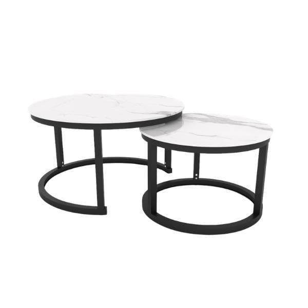Emmie II Sintered Stone Coffee Table - Modern & Durable Living Room Furniture for Home Decor | Perfect for Small Spaces, Apartments & Lounge Areas