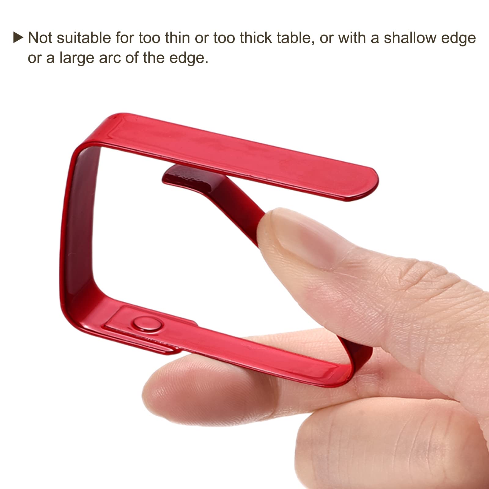 uxcell 420 Stainless Steel Tablecloth Clips 50mm x 40mm - 4 Pack Red Table Cloth Holders for Home, Restaurant, Banquet, Outdoor Picnic - Secure Table Linens for Parties, Weddings & BBQs