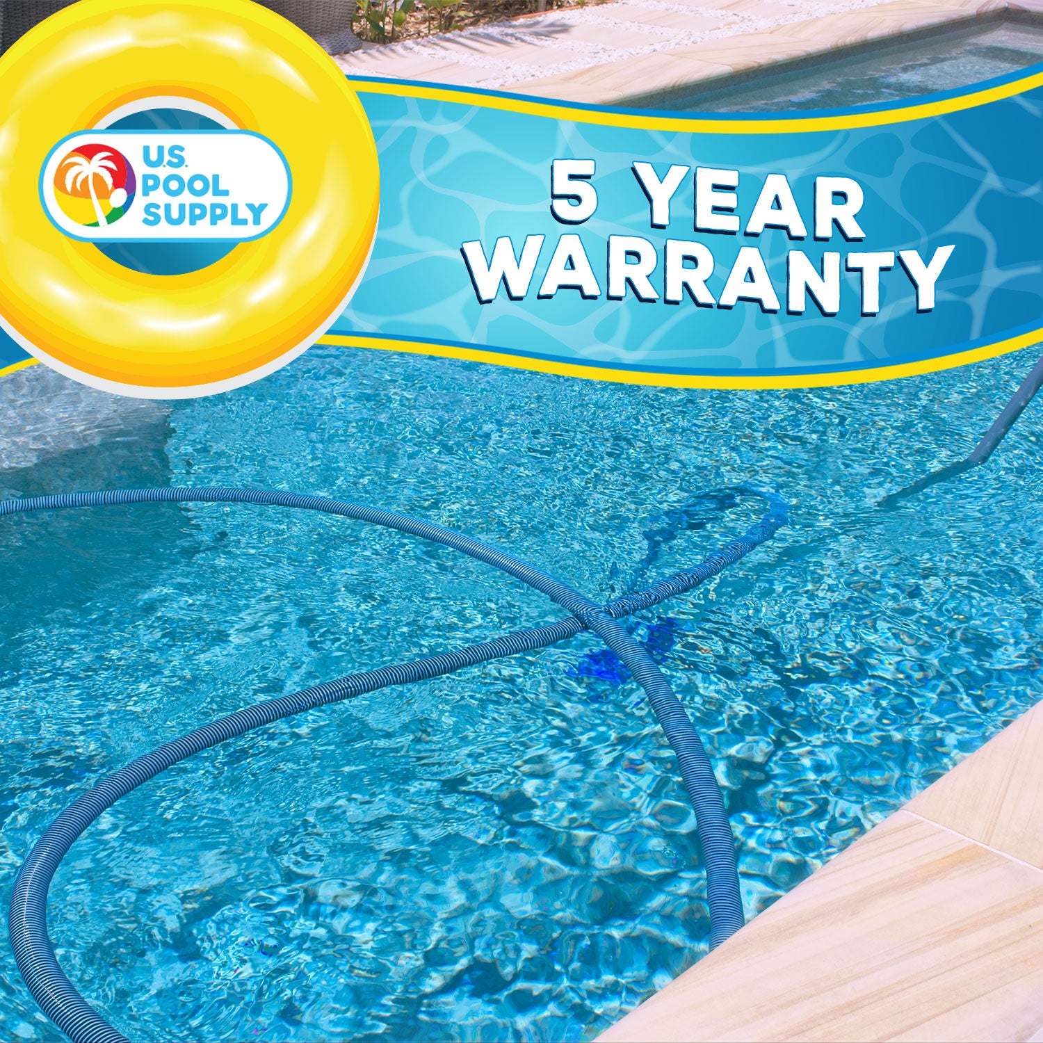 U.S. Pool Supply® 1 1/2 x 40 Foot Heavy Duty Spiral Wound Swimming Pool Vacuum Hose with Kink-Free Swivel Cuff - Flexible Pool Cleaning Hose for Inground & Above Ground Pools - Connects to All Vacuum Heads - Perfect for Daily Pool Maintenance and Debris Removal